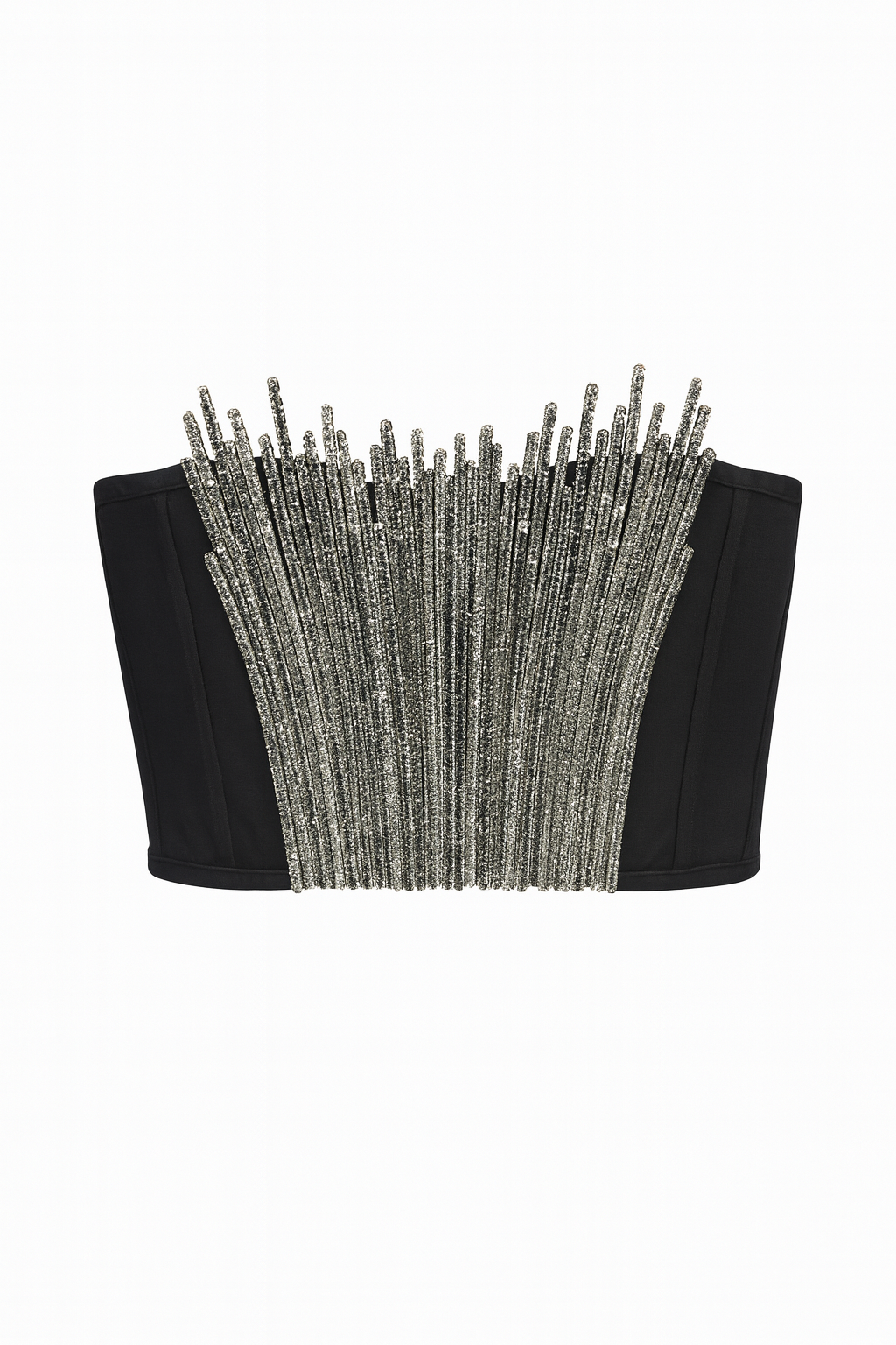 Black Crystal Spike Corset Top
