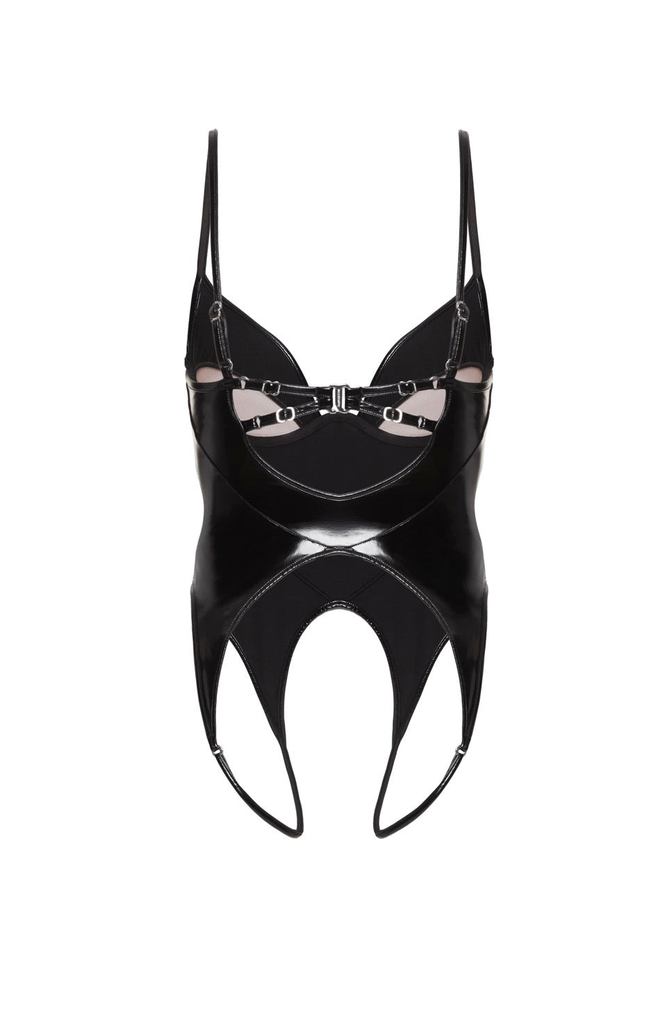 BLAKE LACQUER CROTCHLESS BODYSUIT
