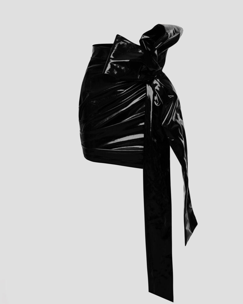 Black Mini Skirt with Bow