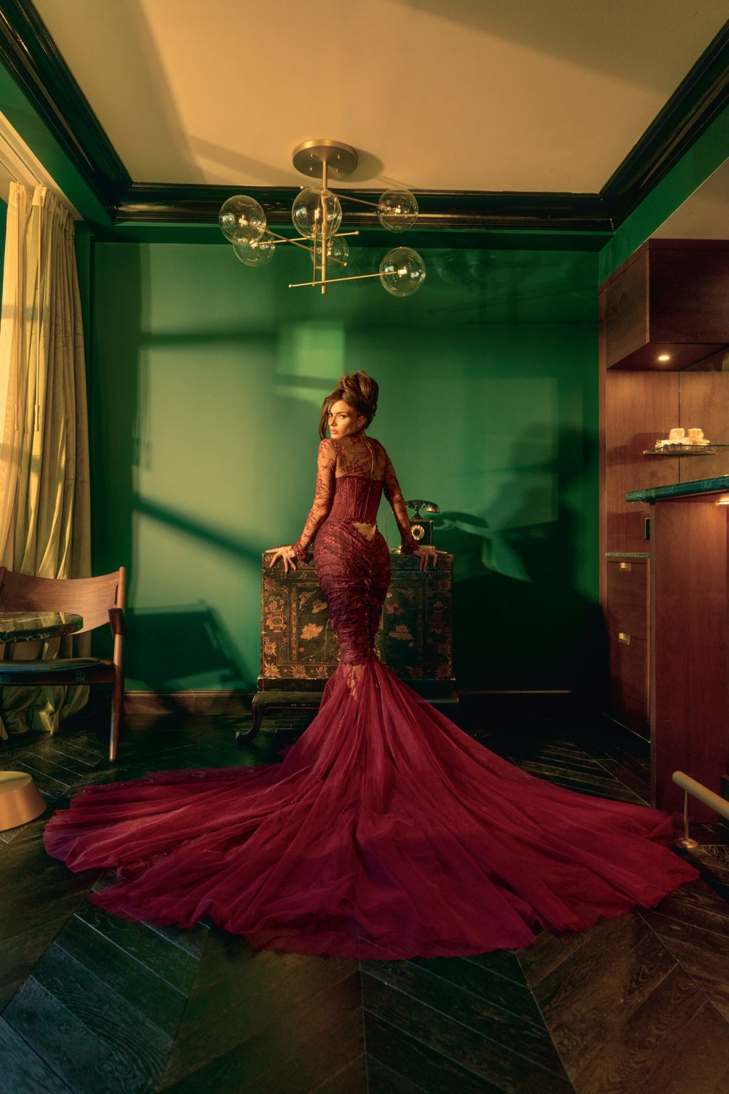 Couture Dress Embellished in Swarovski Crystals