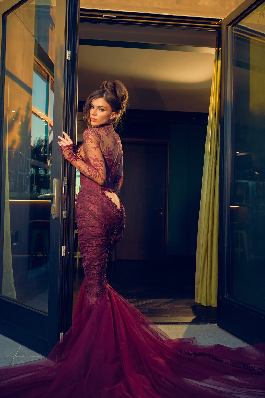 Couture Dress Embellished in Swarovski Crystals