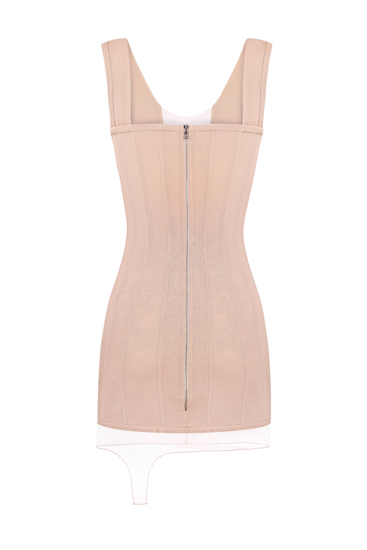 BEIGE CORSET DRESS WITH NET STRAP