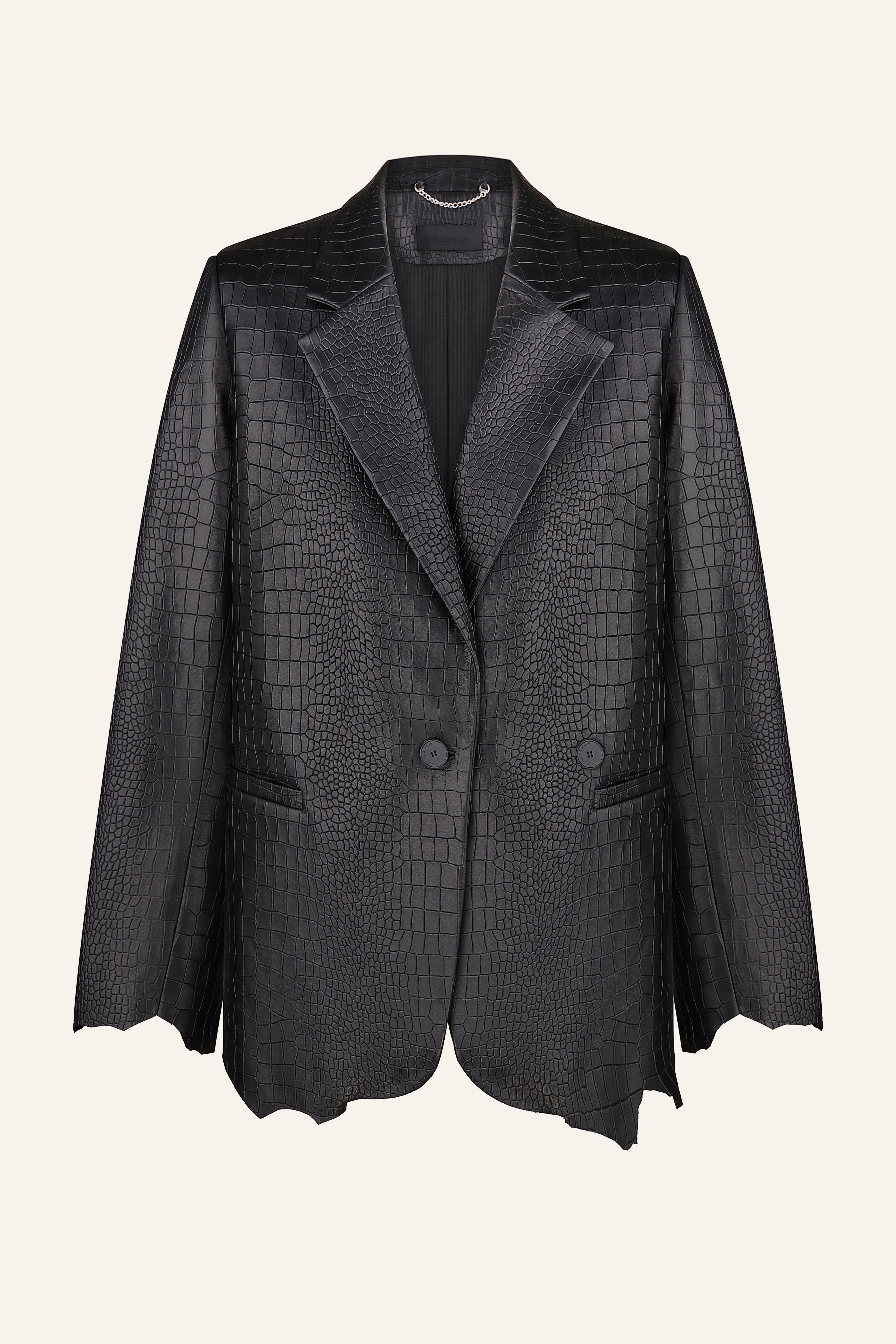 Leather Croco Jacket