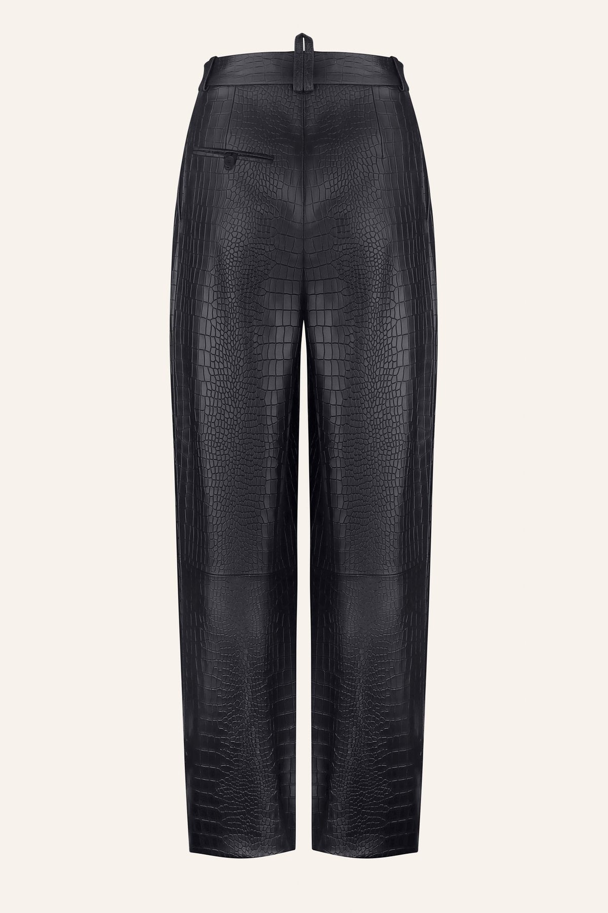 Genuine Leather Black Croco Pants