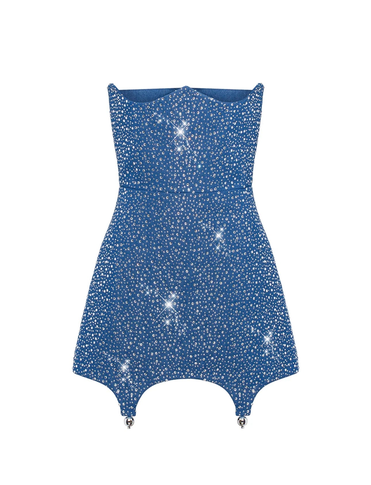Shiny Denim Corset Dress Denim / XS Shiny Denim Corset Dress Denim / XS