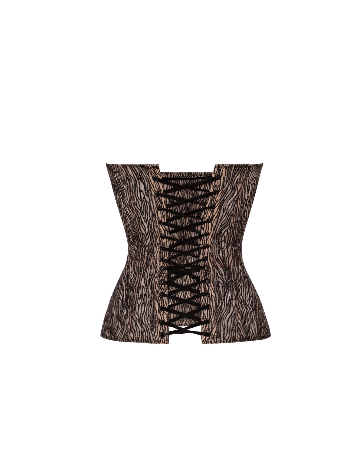 BLACK AND BEIGE WAVE CORSET WITH CUPS