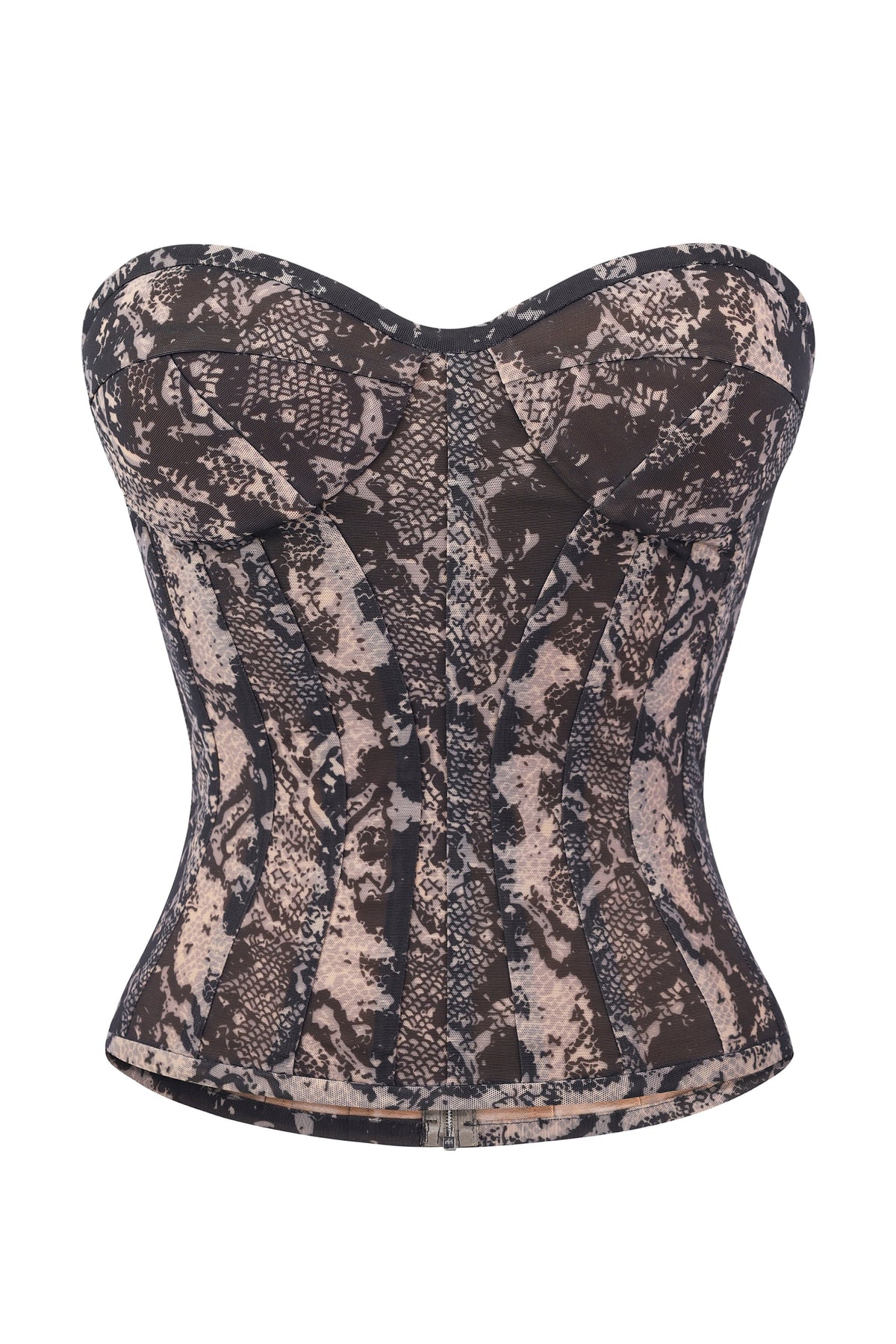 STRAPLESS PRINTED BUSTIER CORSET