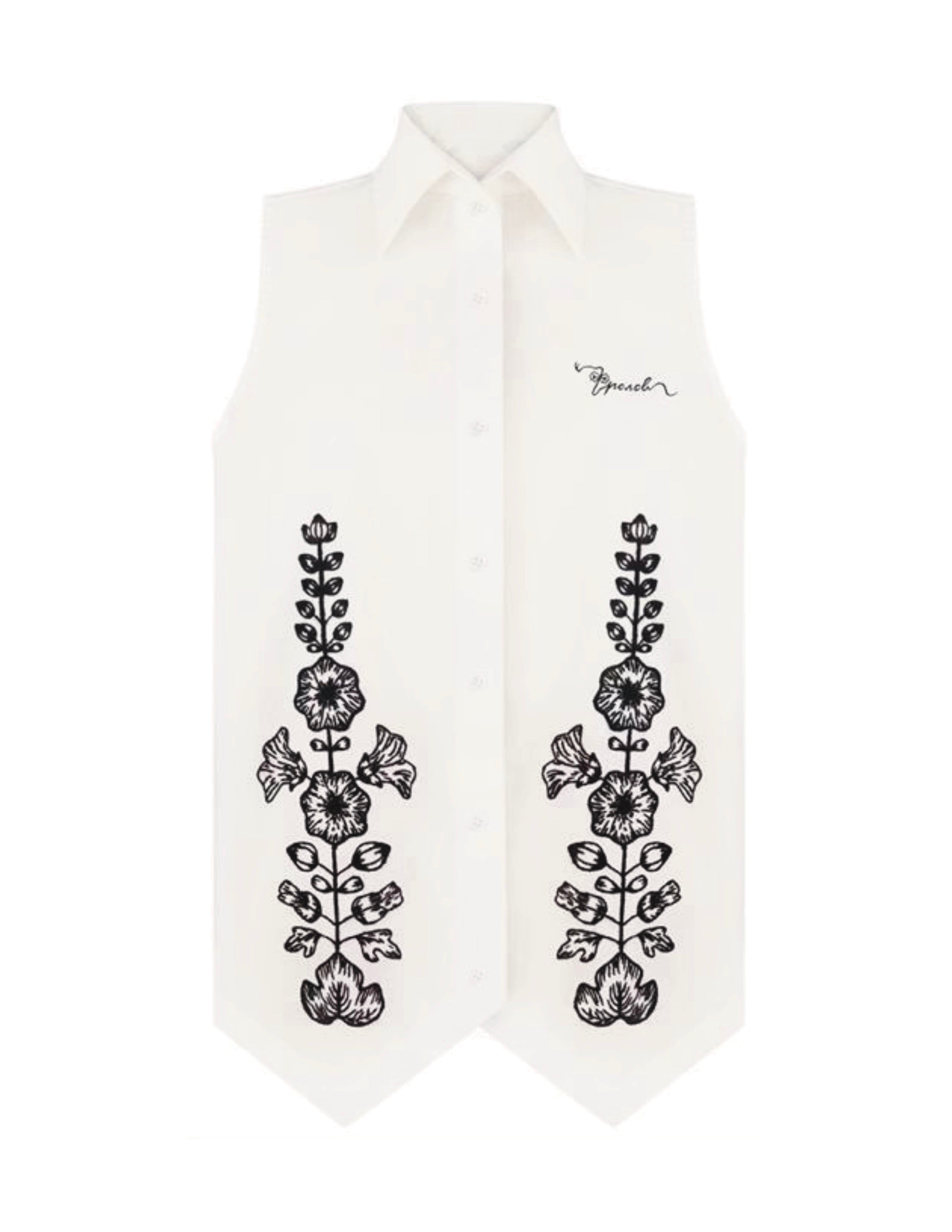 HAND-EMBELLISHED SLEEVELESS SHIRT