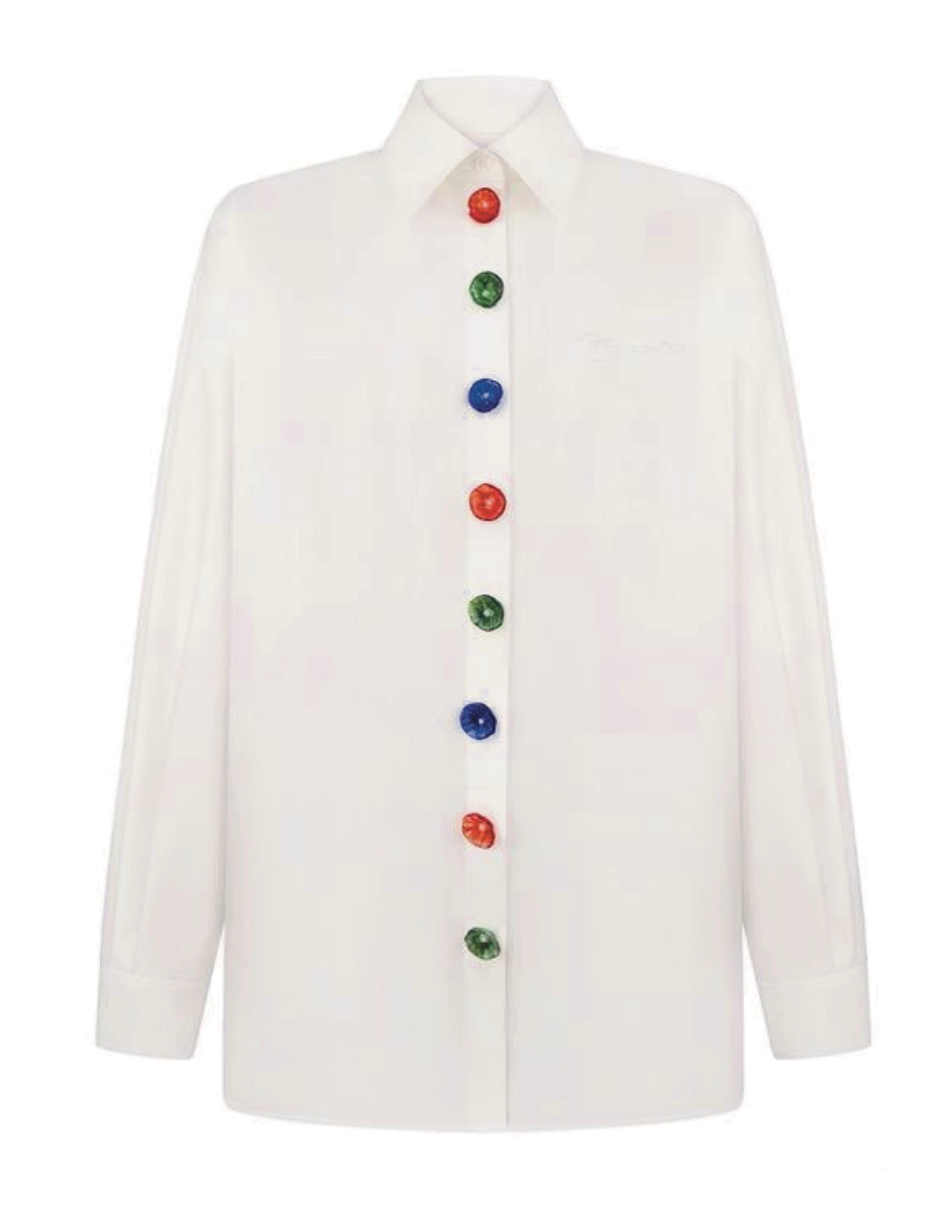 OVERSIZED SHIRT WITH GLASS BUTTONS