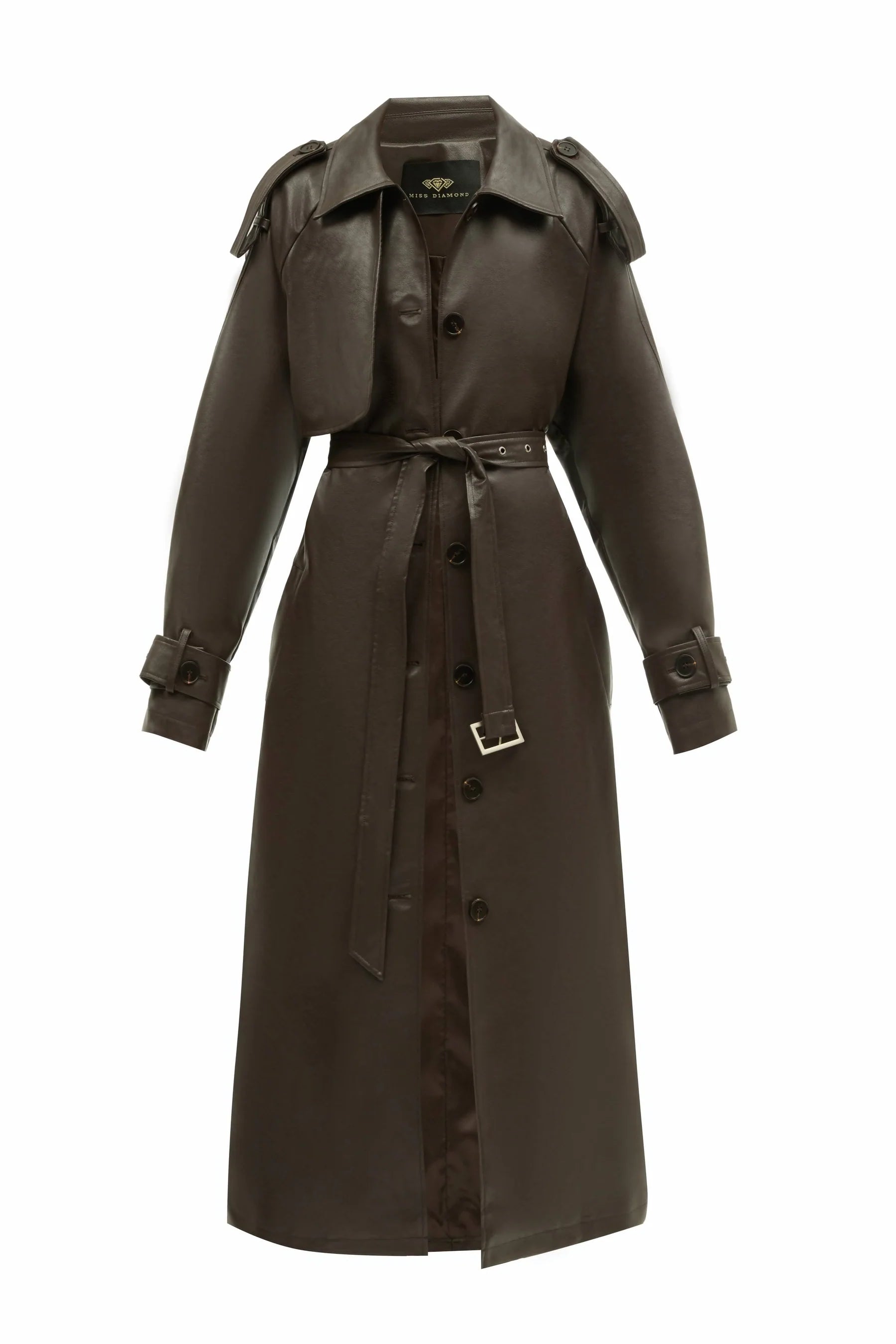Brown leather coat MARCEL