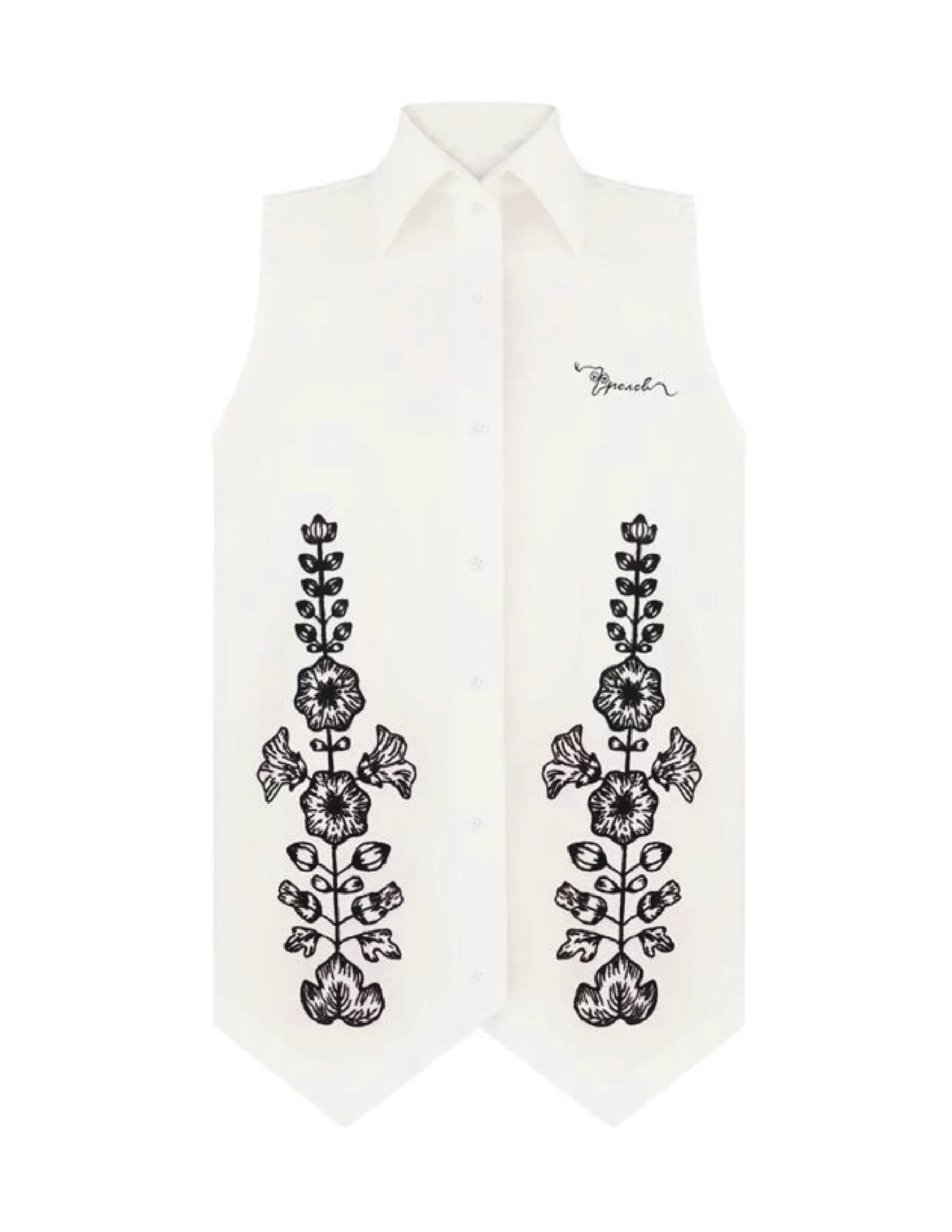 HAND-EMBELLISHED SLEEVELESS SHIRT