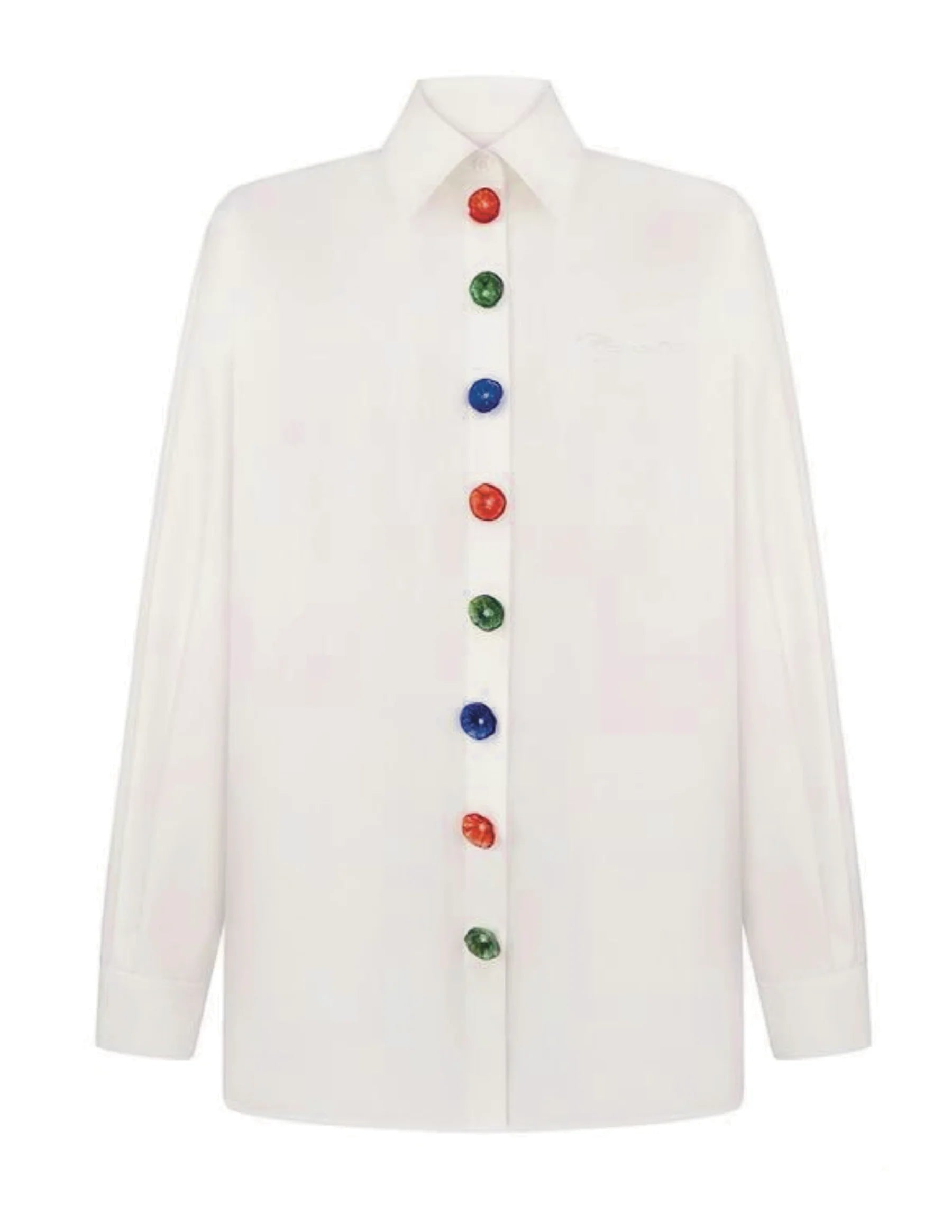 OVERSIZED SHIRT WITH GLASS BUTTONS