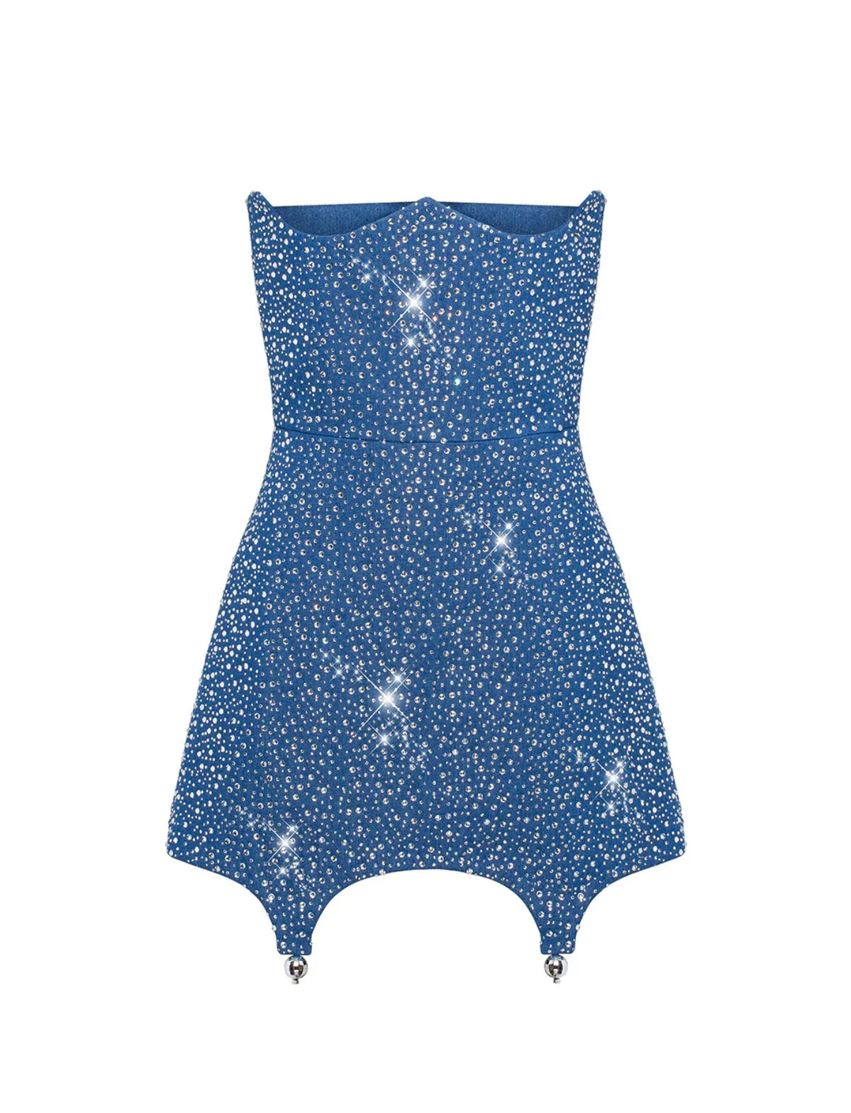 Shiny Denim Corset Dress