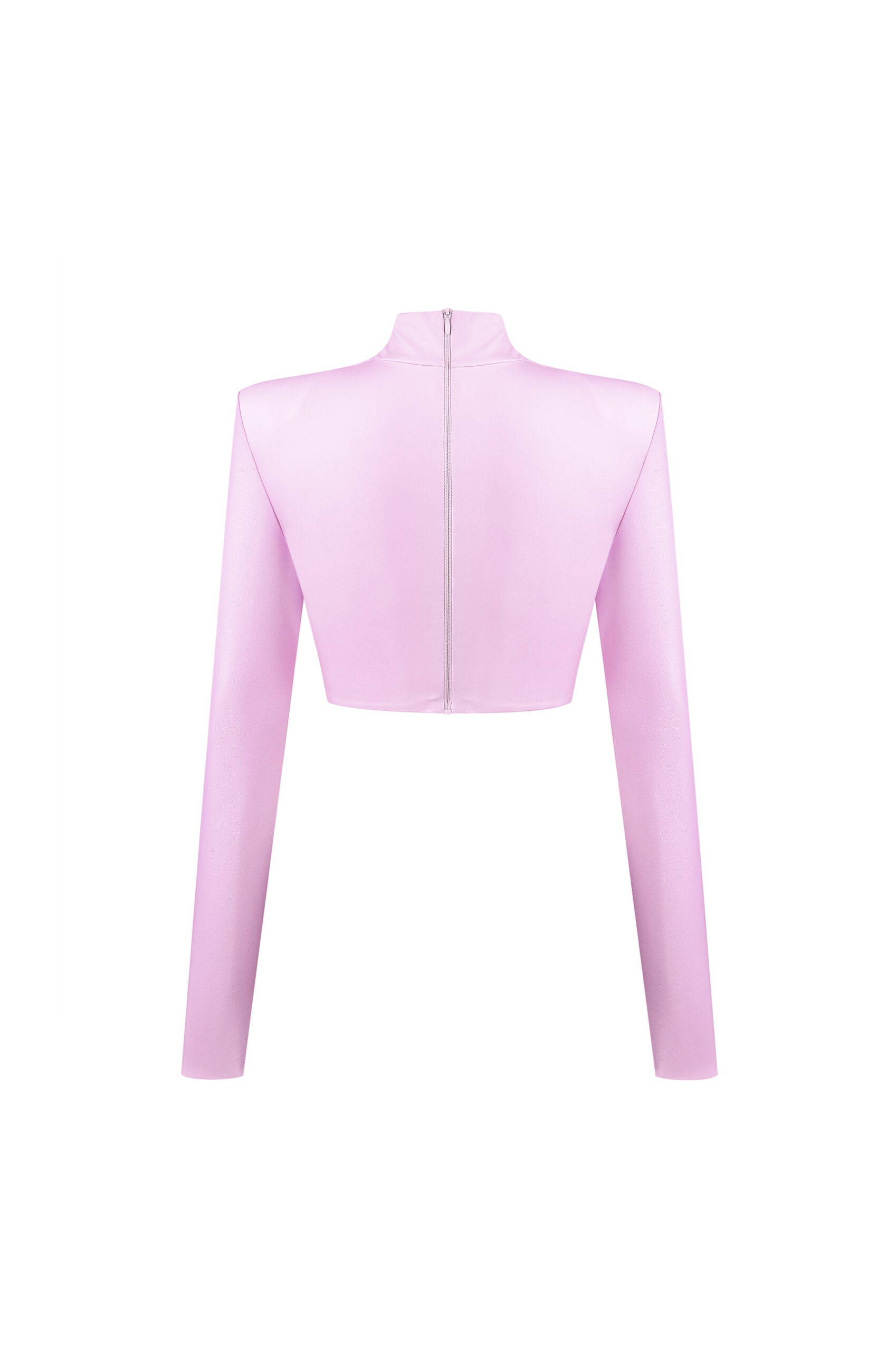 VEGAN LEATHER CROPPED TOP