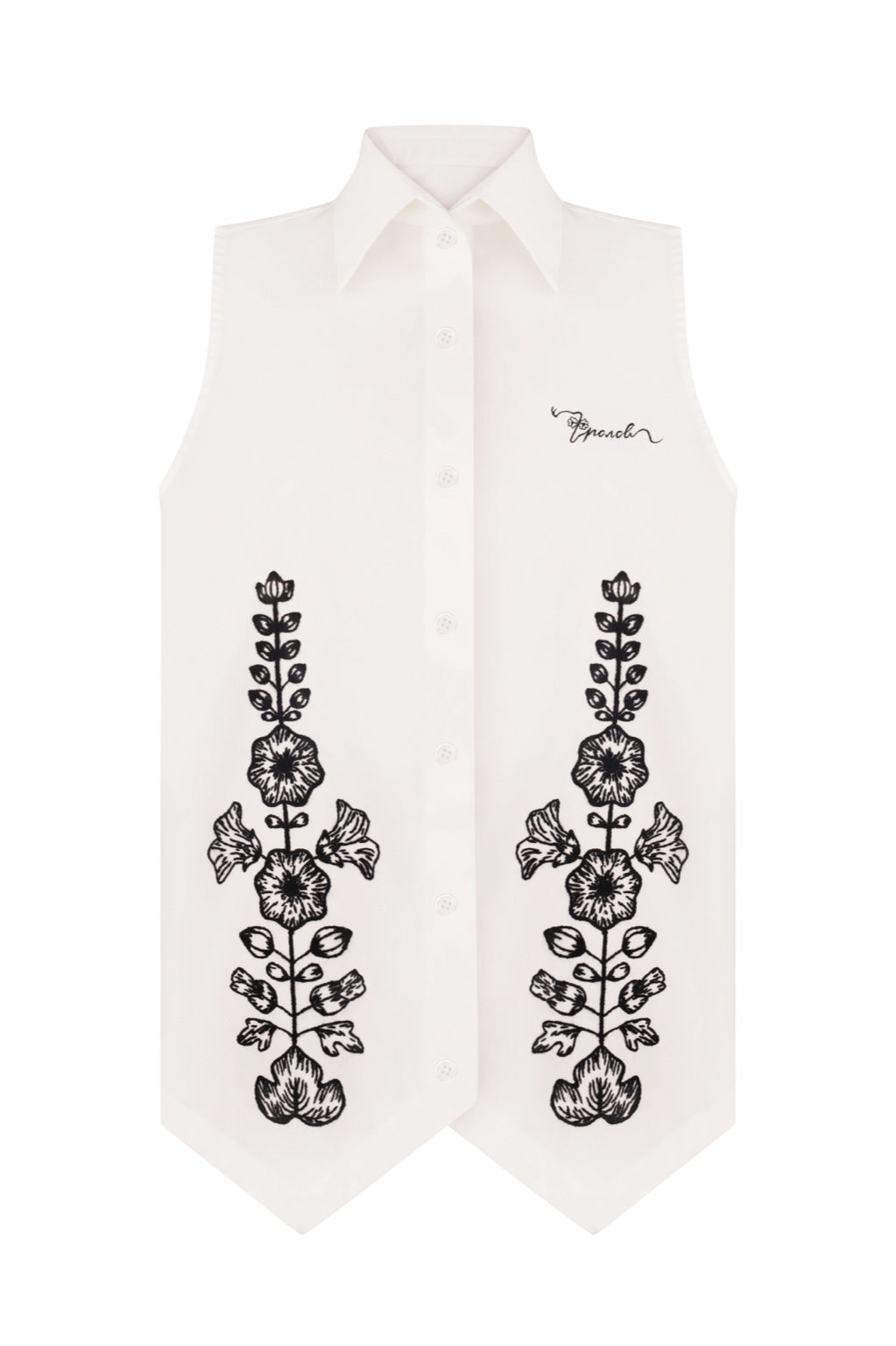 HAND-EMBELLISHED SLEEVELESS SHIRT