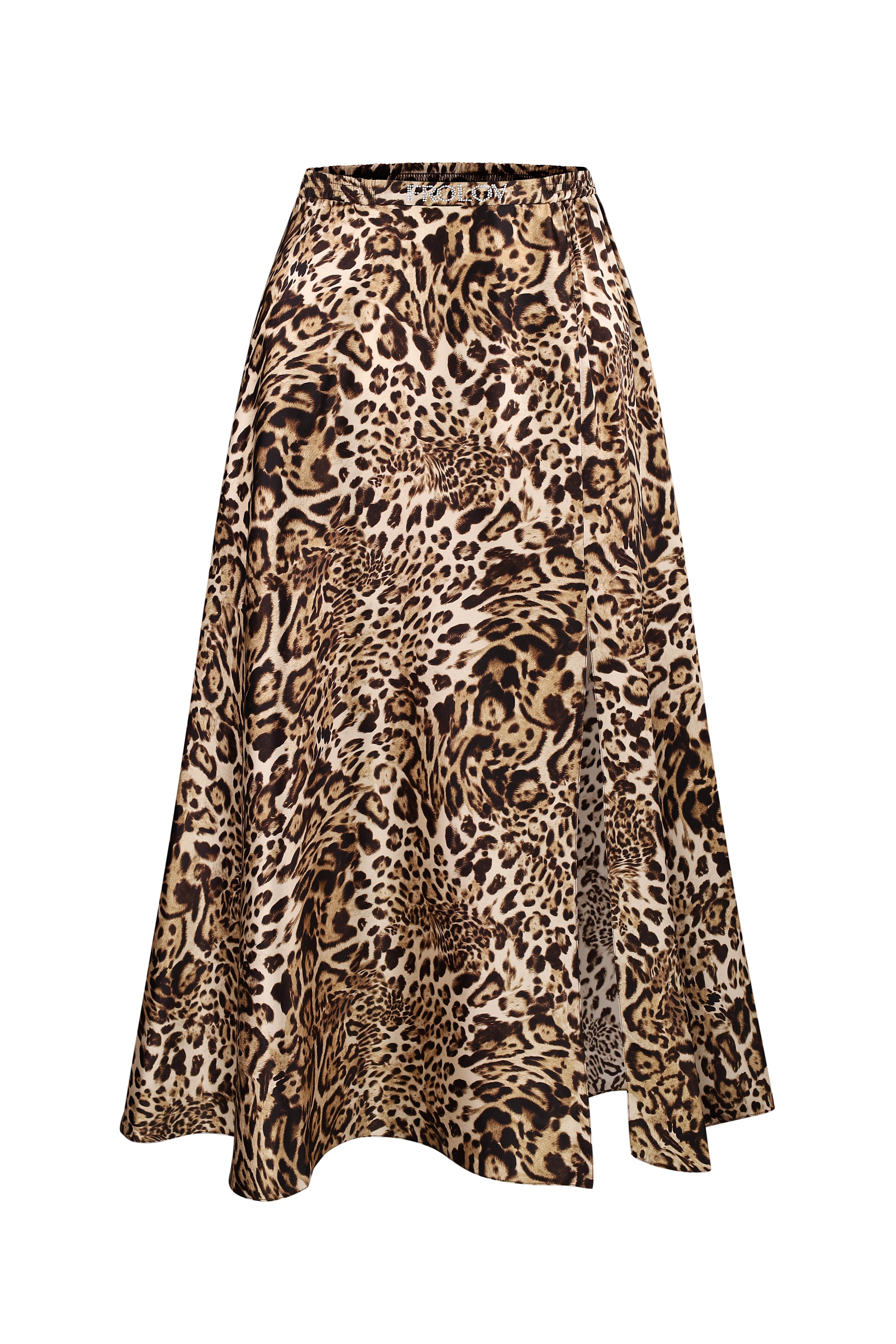 Leopard Print Silk Skirt