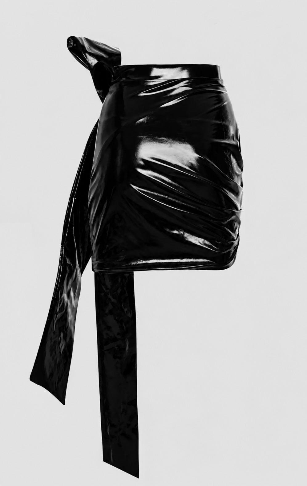 LATEX MINI SKIRT WITH A BOW