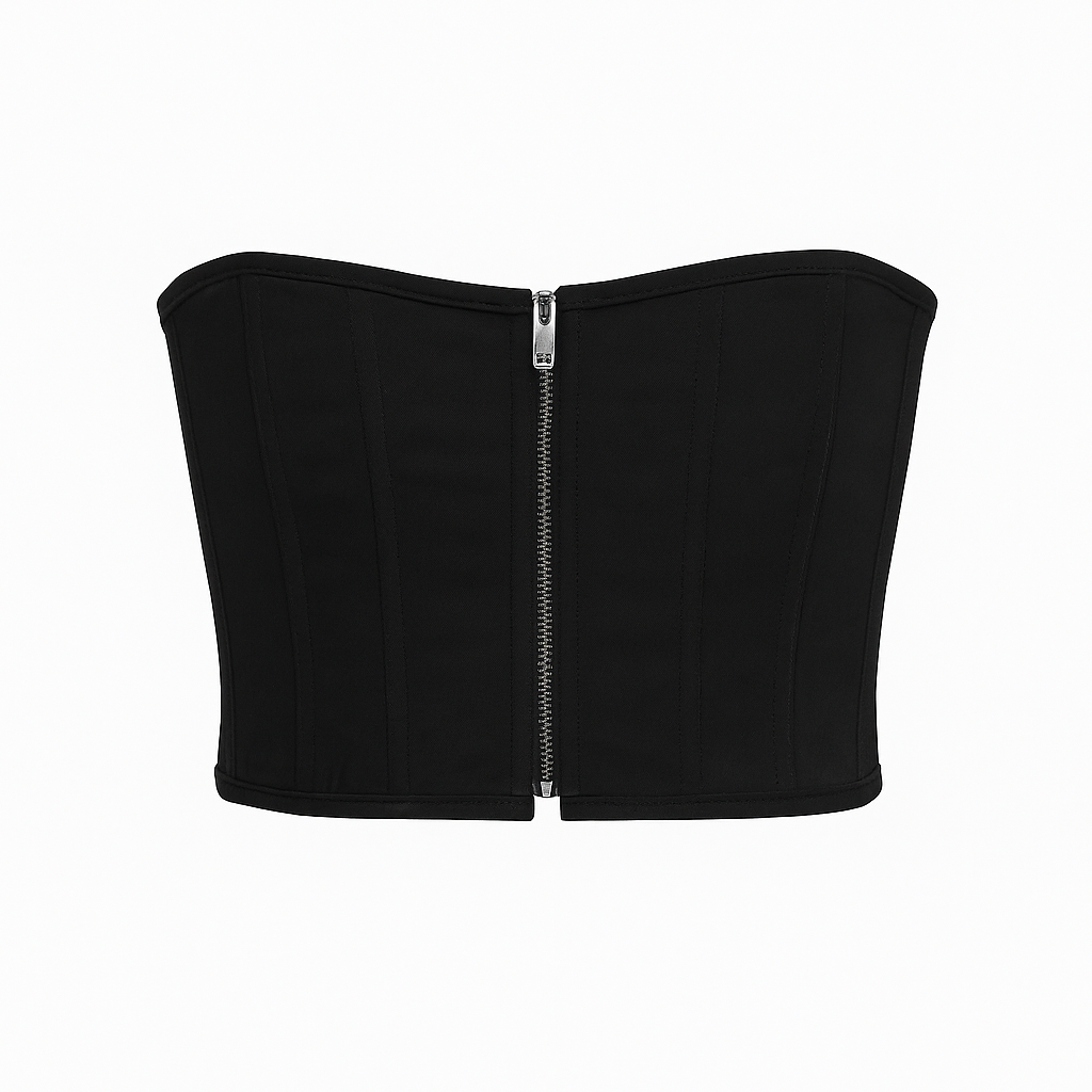 Black Crystal Spike Corset Top
