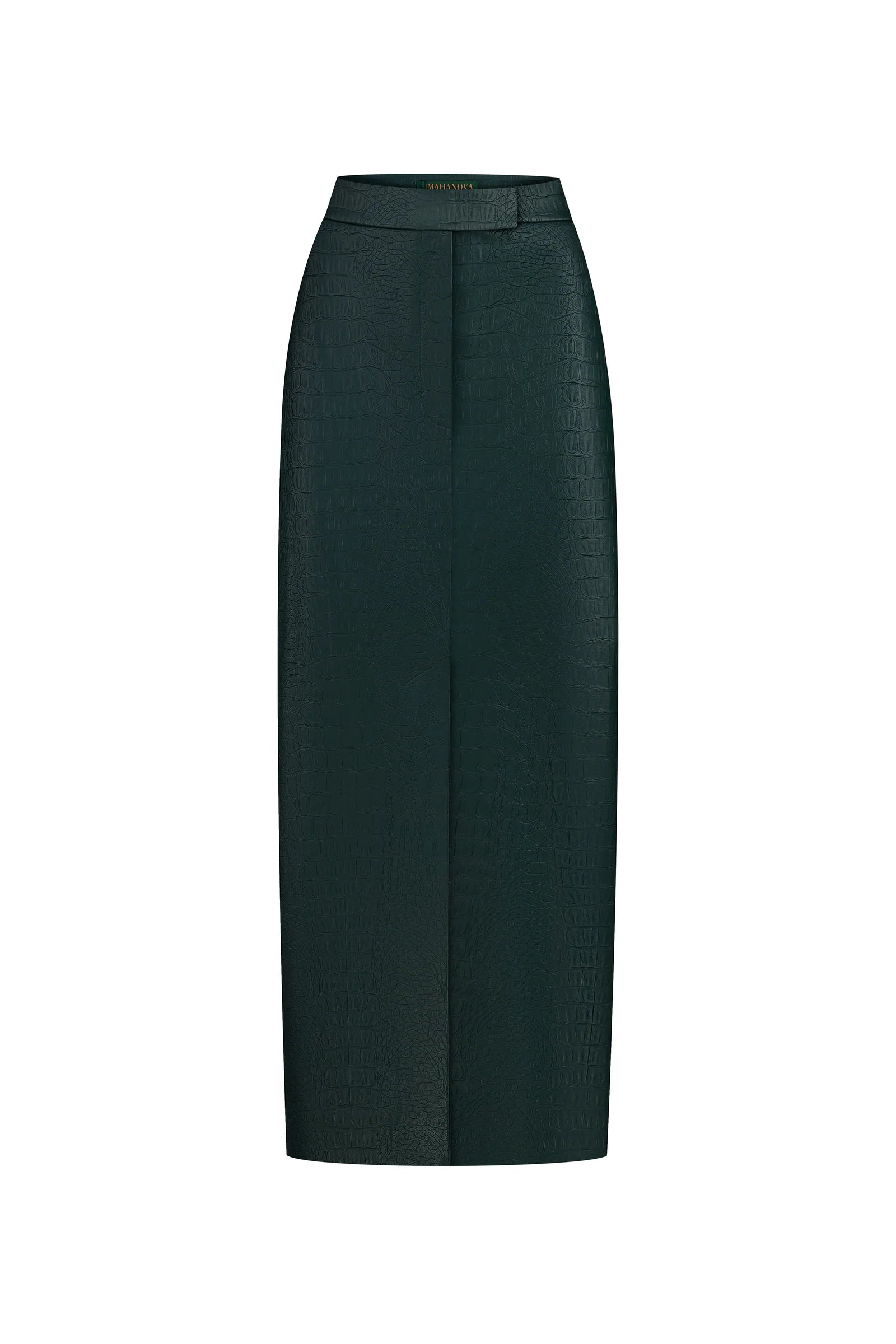 Allure Dark Green Maxi Skirt In Python Print