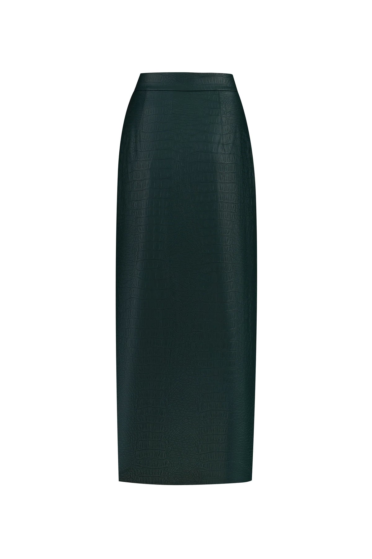 Allure Dark Green Maxi Skirt In Python Print