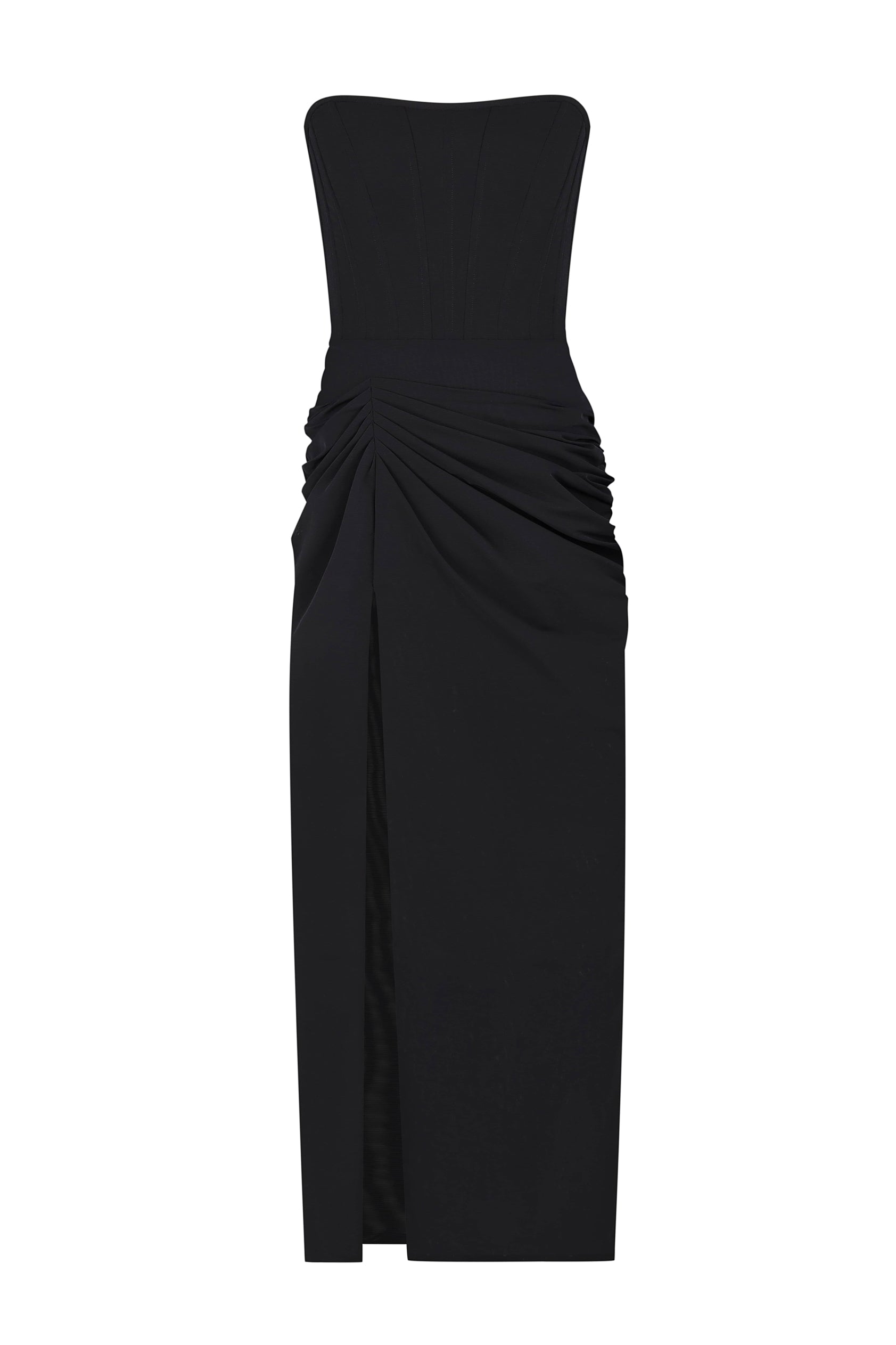 Black Floor-length dress with cut