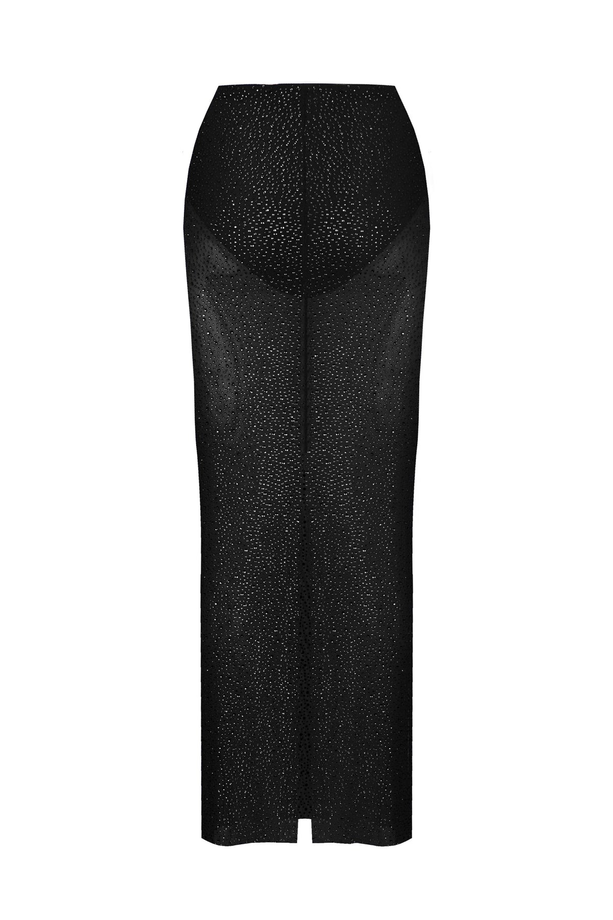 CRYSTAL MIDI SKIRT BLACK