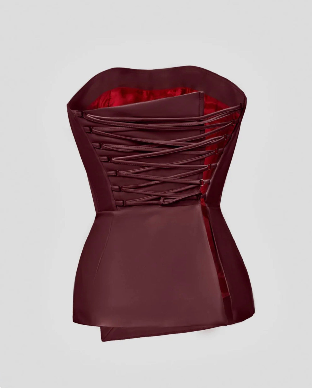 Bordeaux lace-up corset