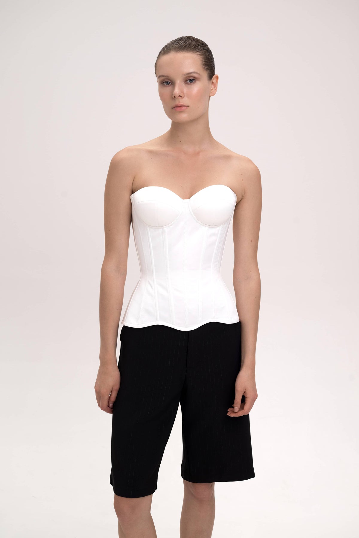 SATIN CORSET WITH CUPS