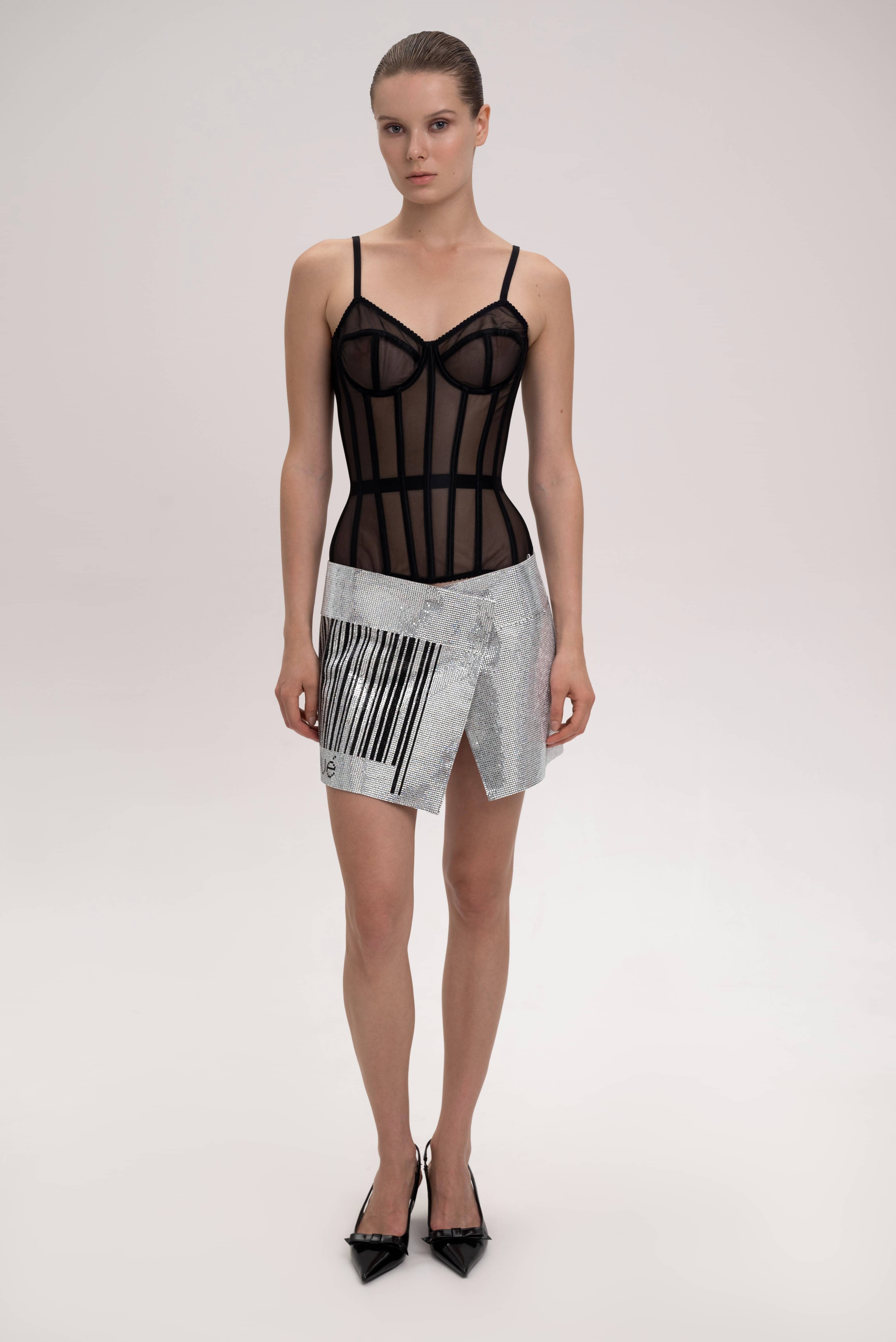 BARCODE MIRROR SKIRT