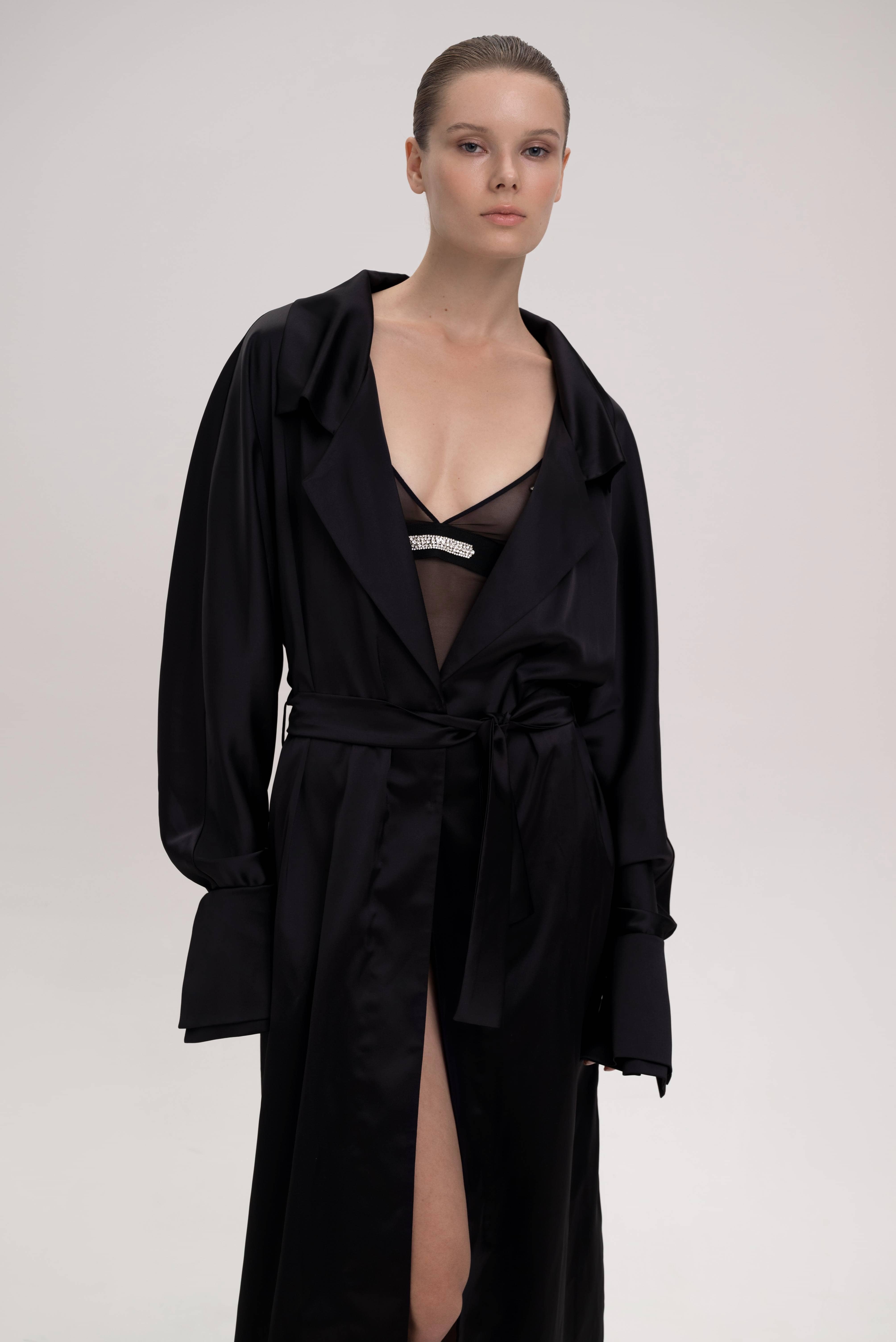 Birdie silk robe