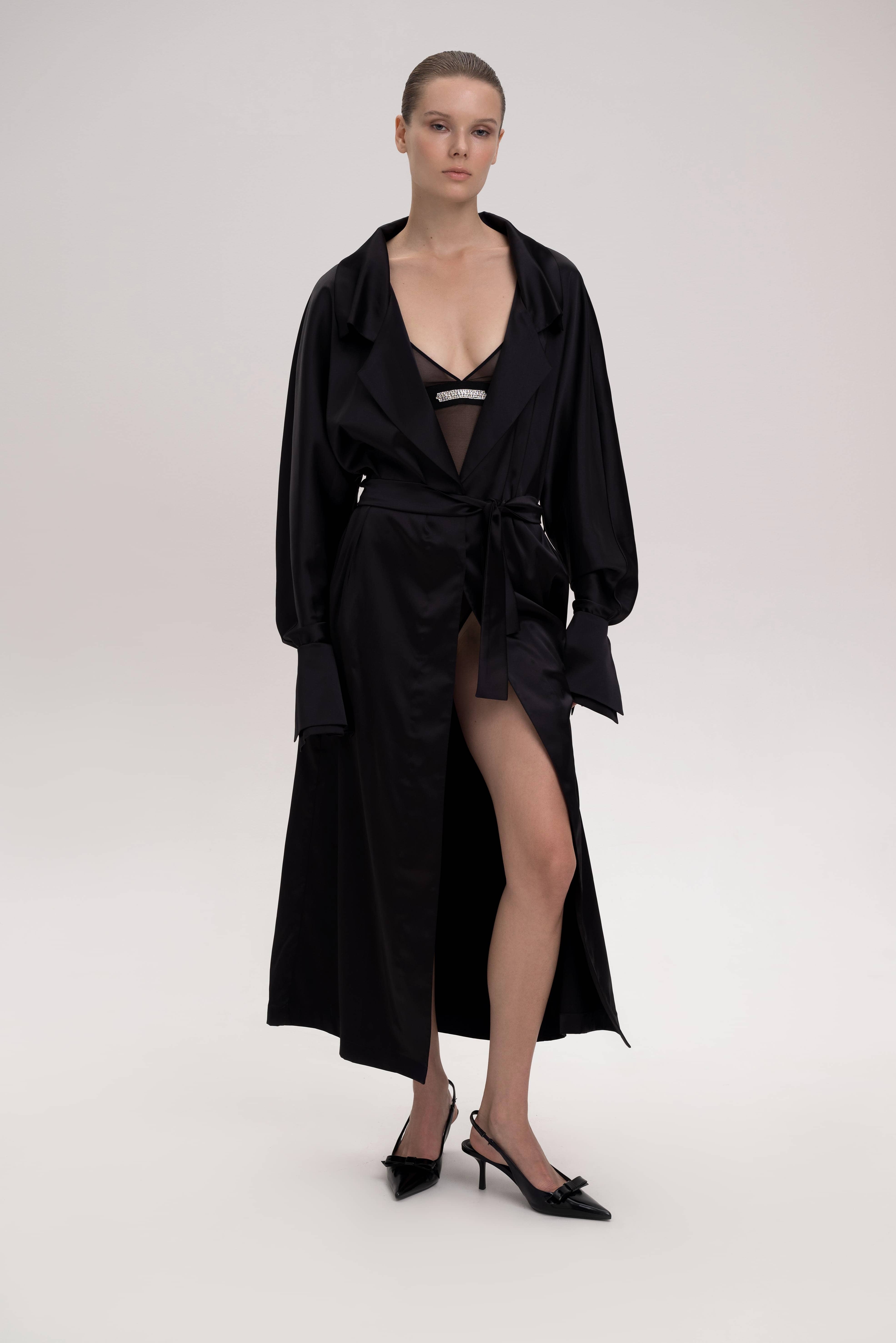 Birdie silk robe