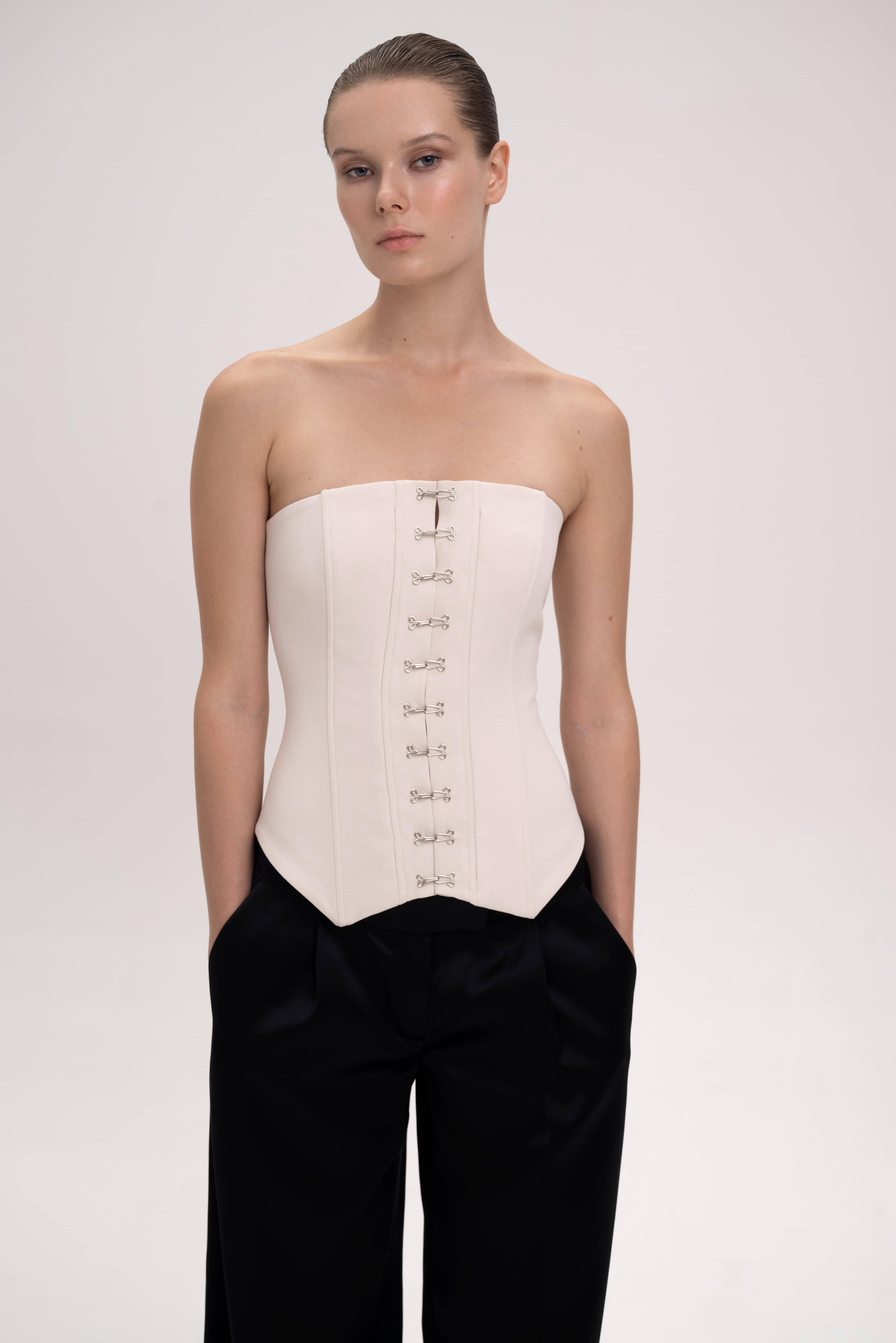 LOREN CORSET TOP BEIGE