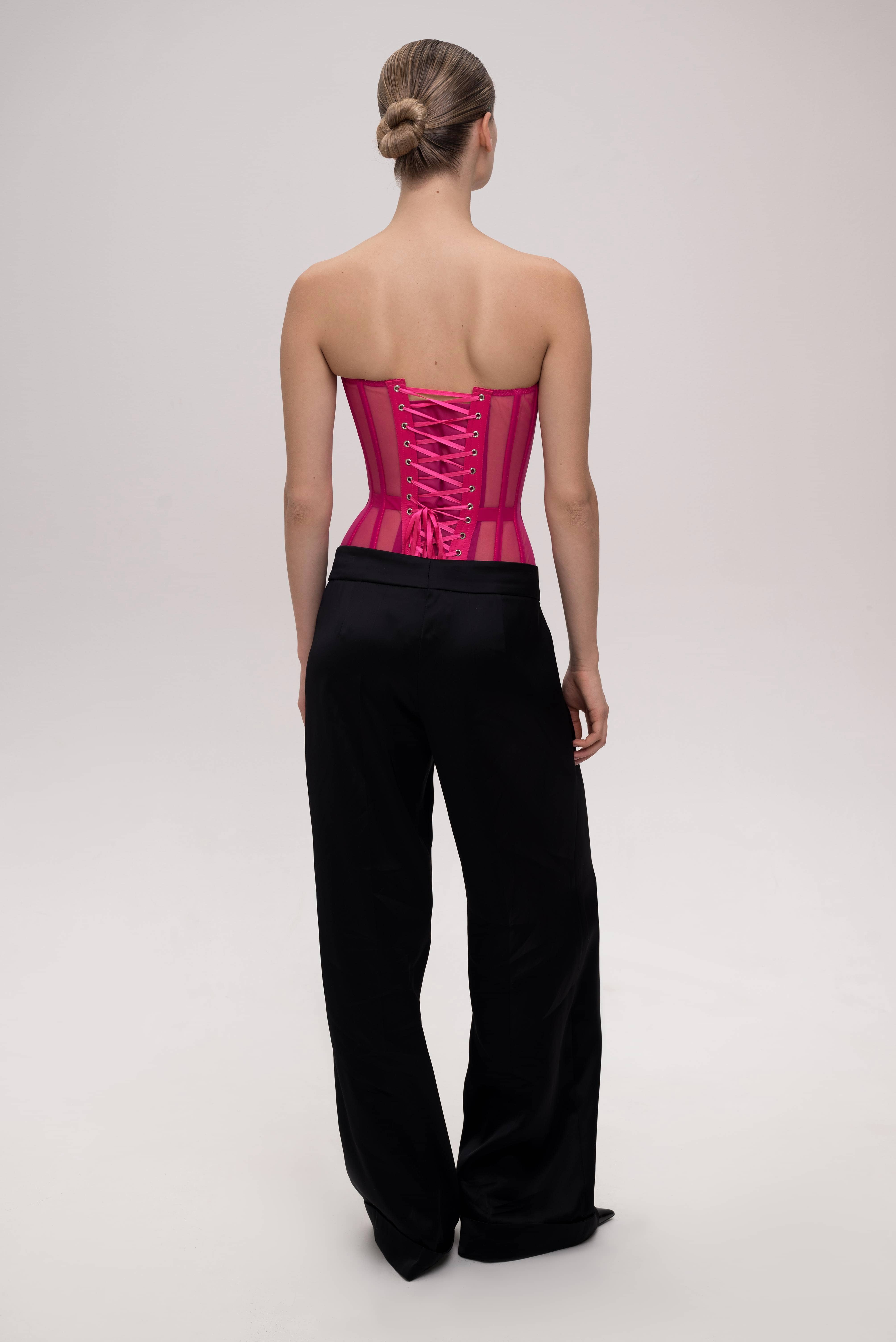 HOT PINK CORSET WITH CUPS