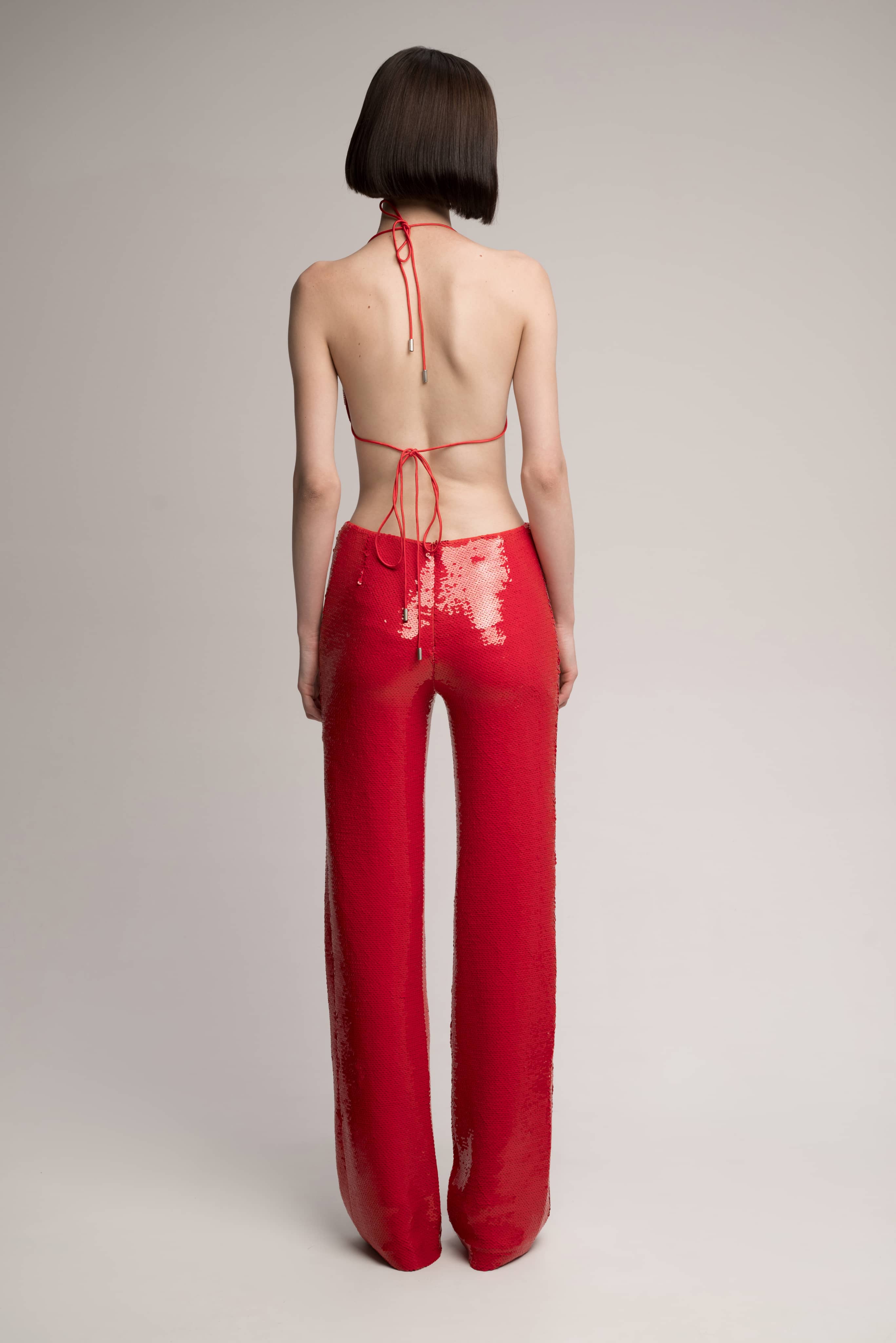 RED JADE SEQUINNED PANTS