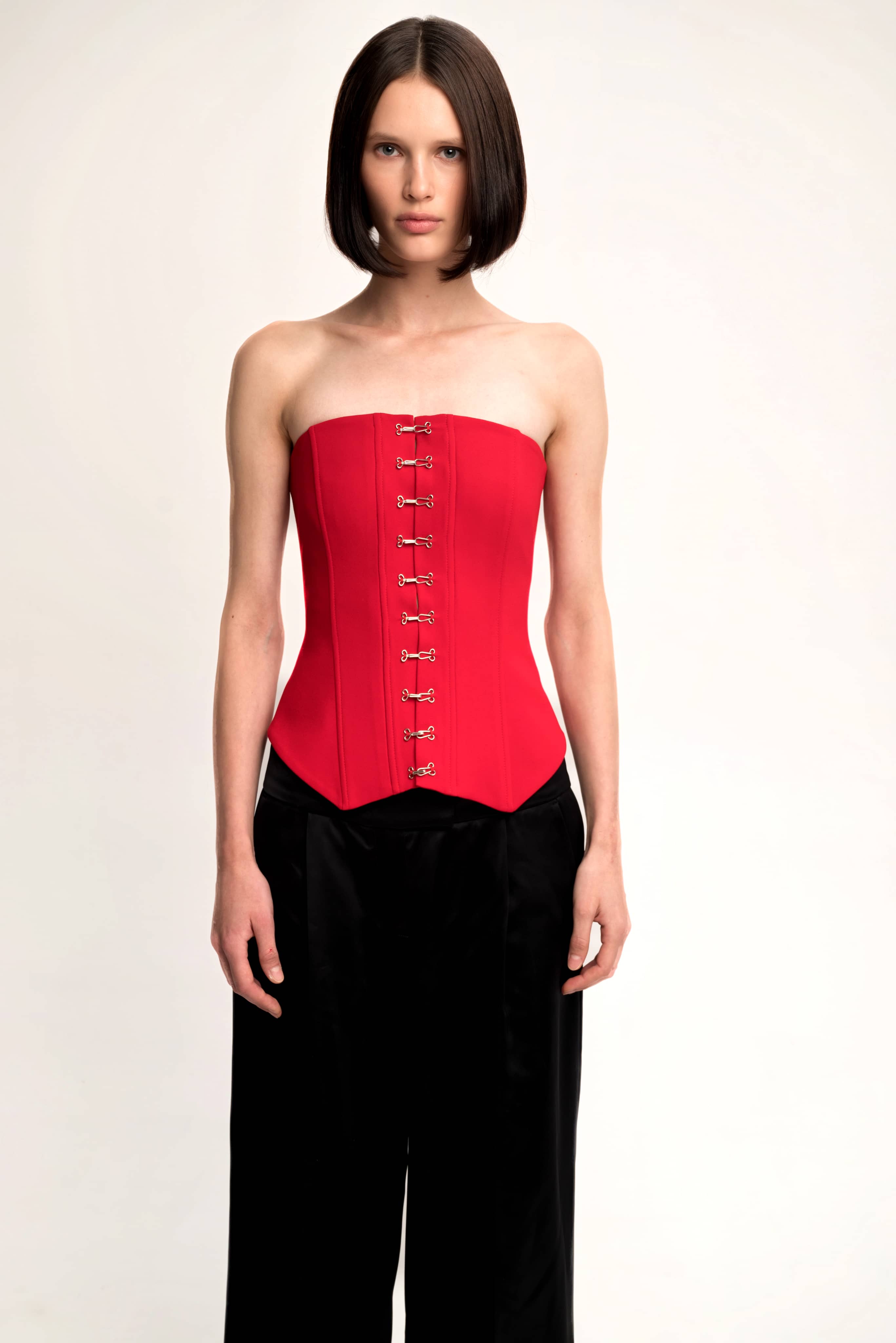 LOREN CORSET TOP RED