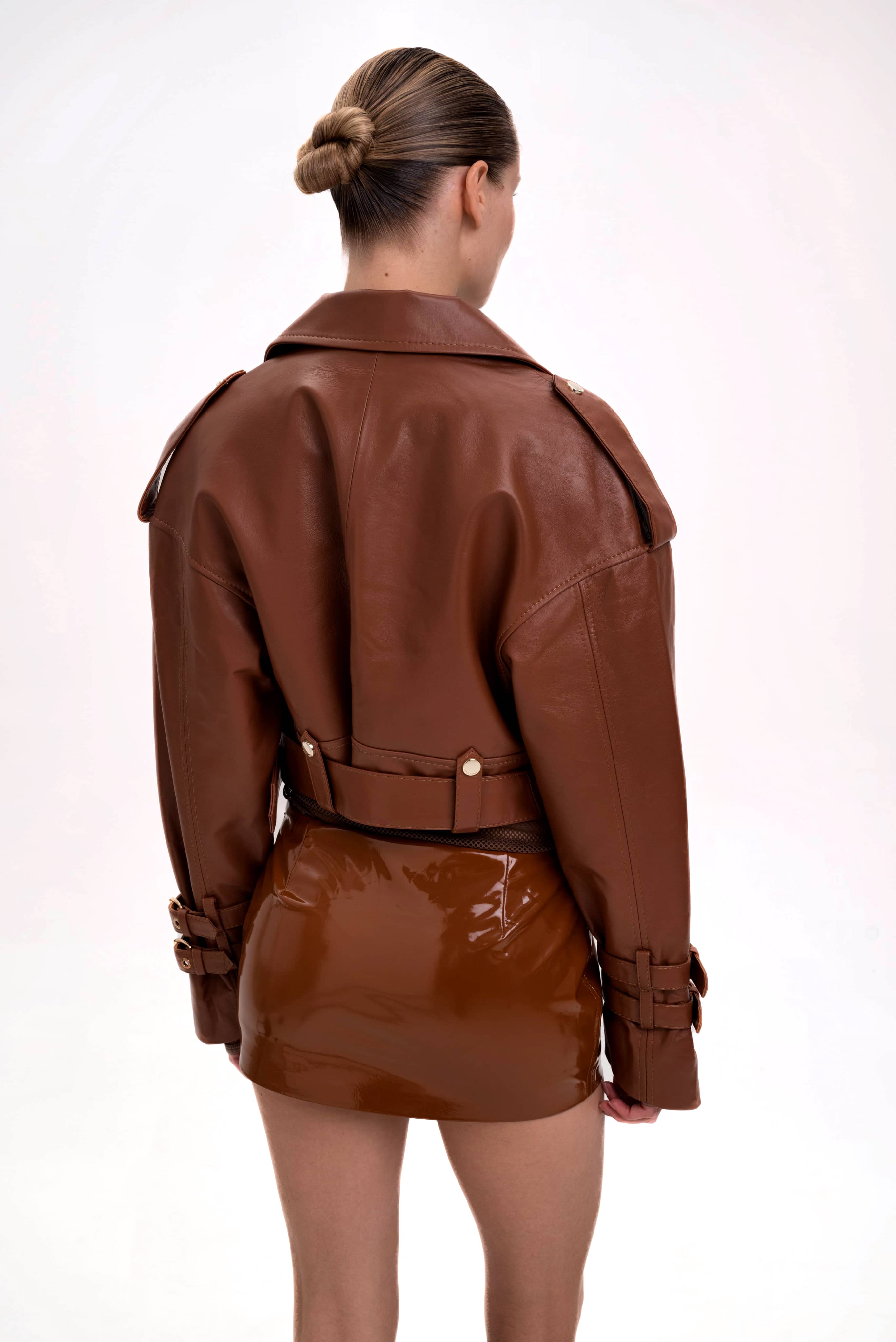 Brown leather jacket