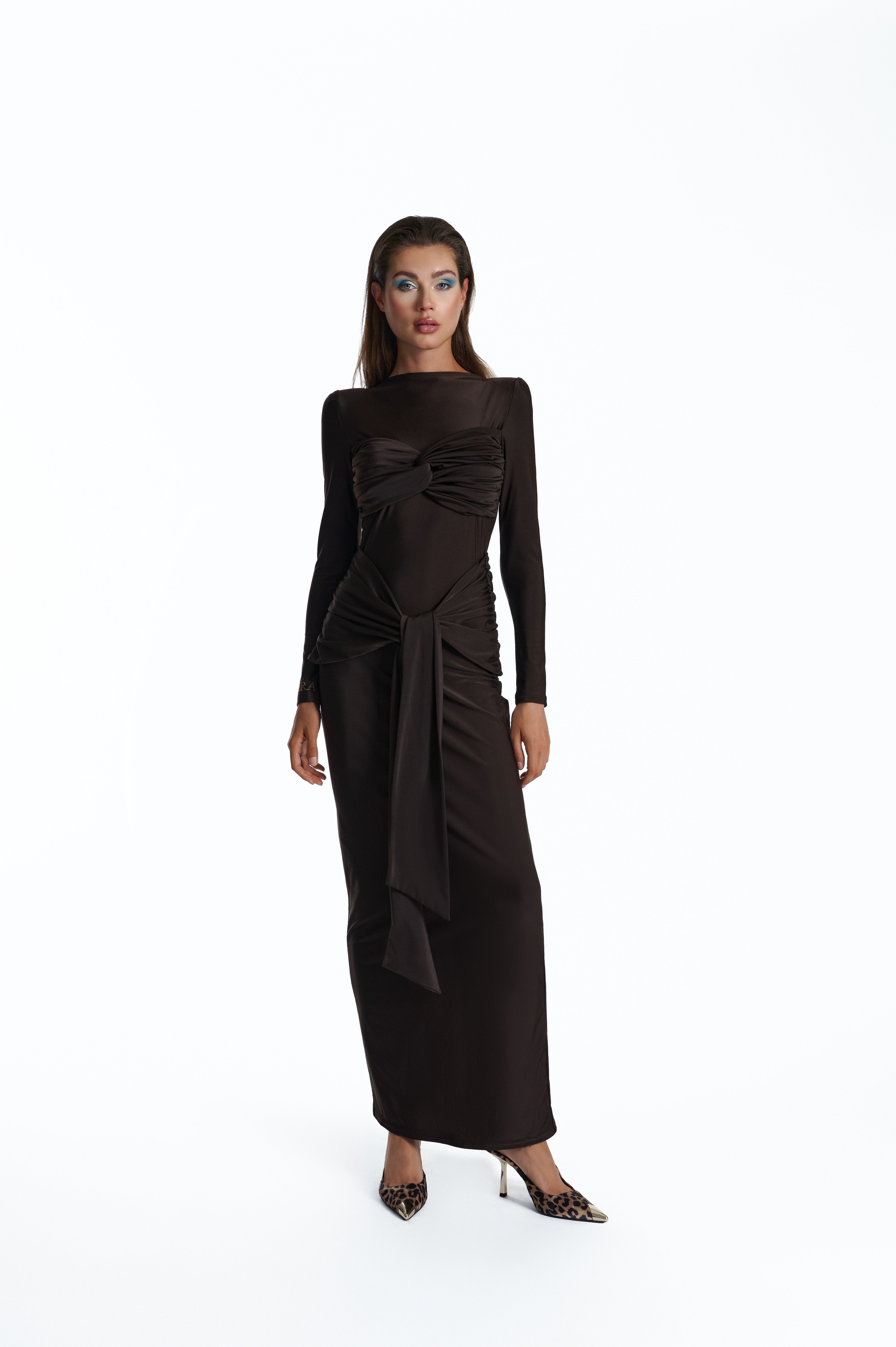 DRESS WITH DRAPING
