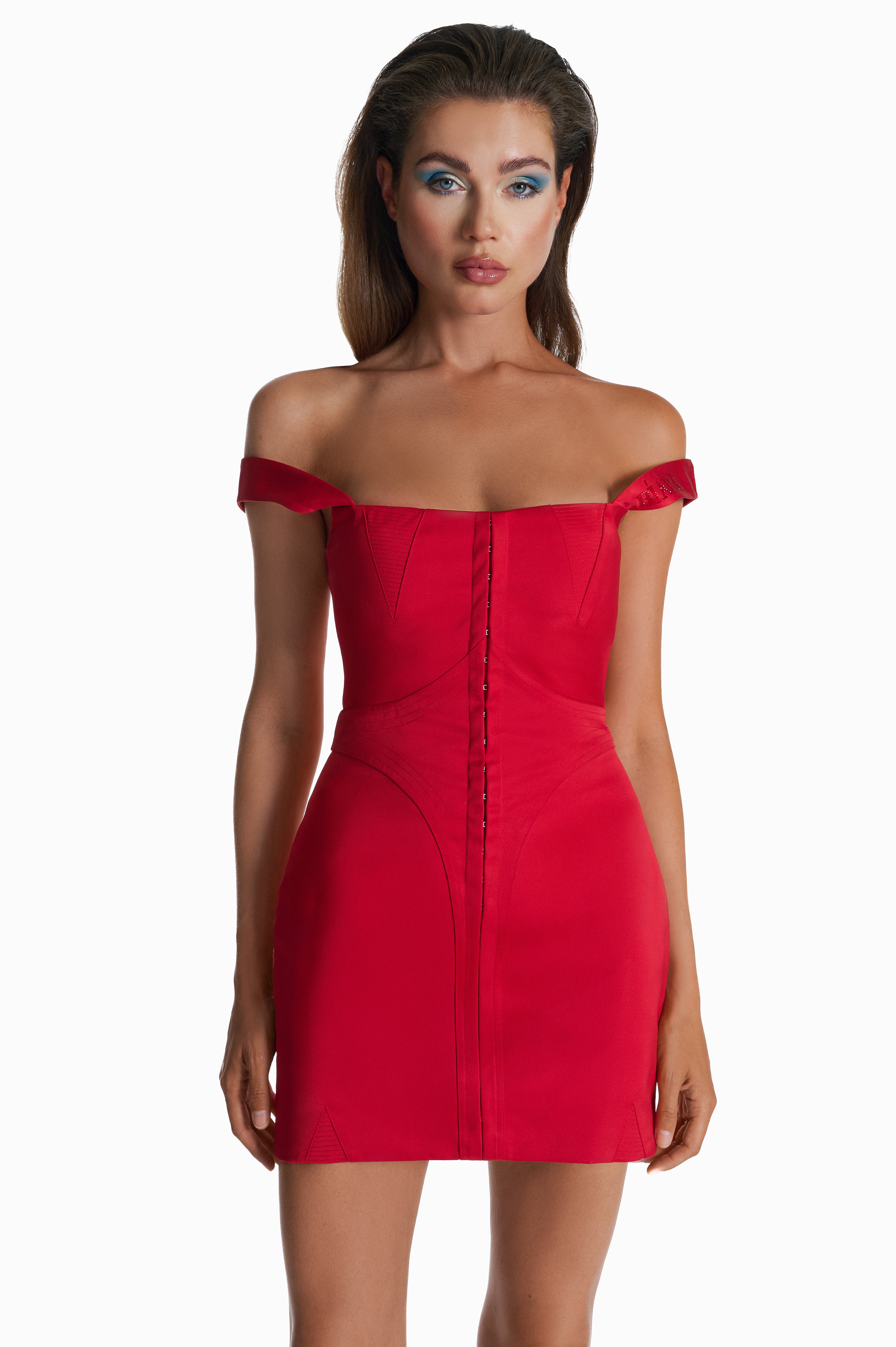 SILK RED MINI DRESS