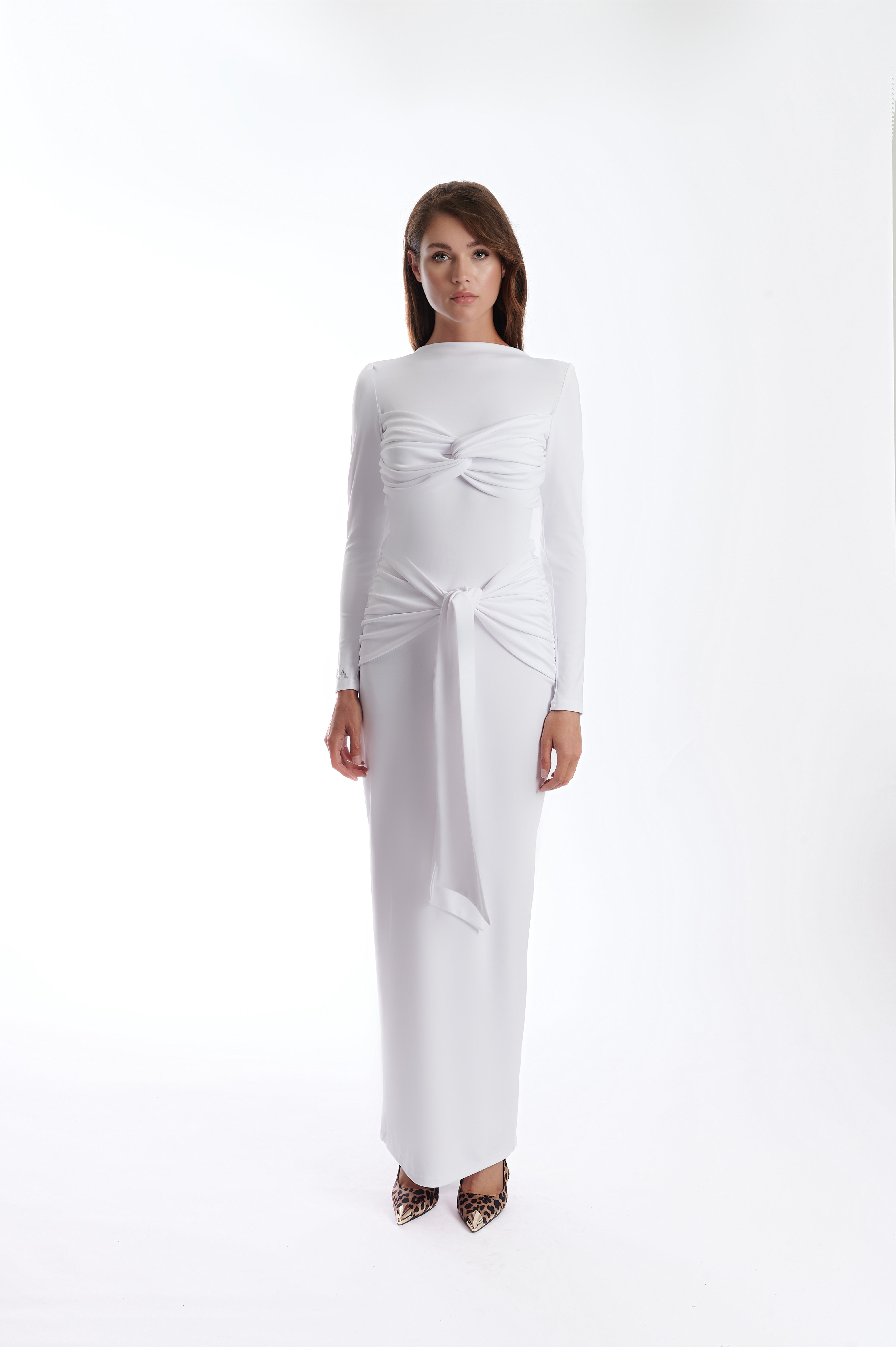 DRESS WITH DRAPING