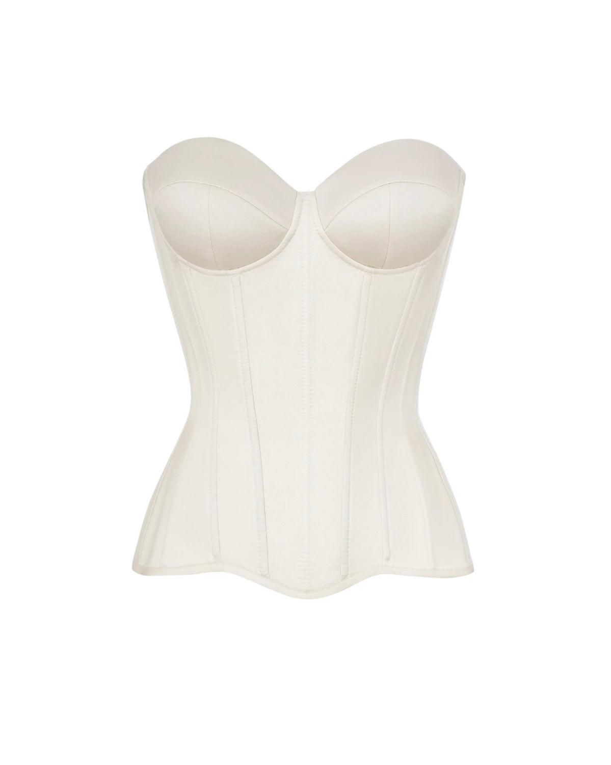 IVORY SATIN CORSET WITH CUPS