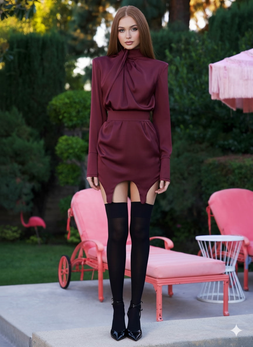 Silk suspender dress