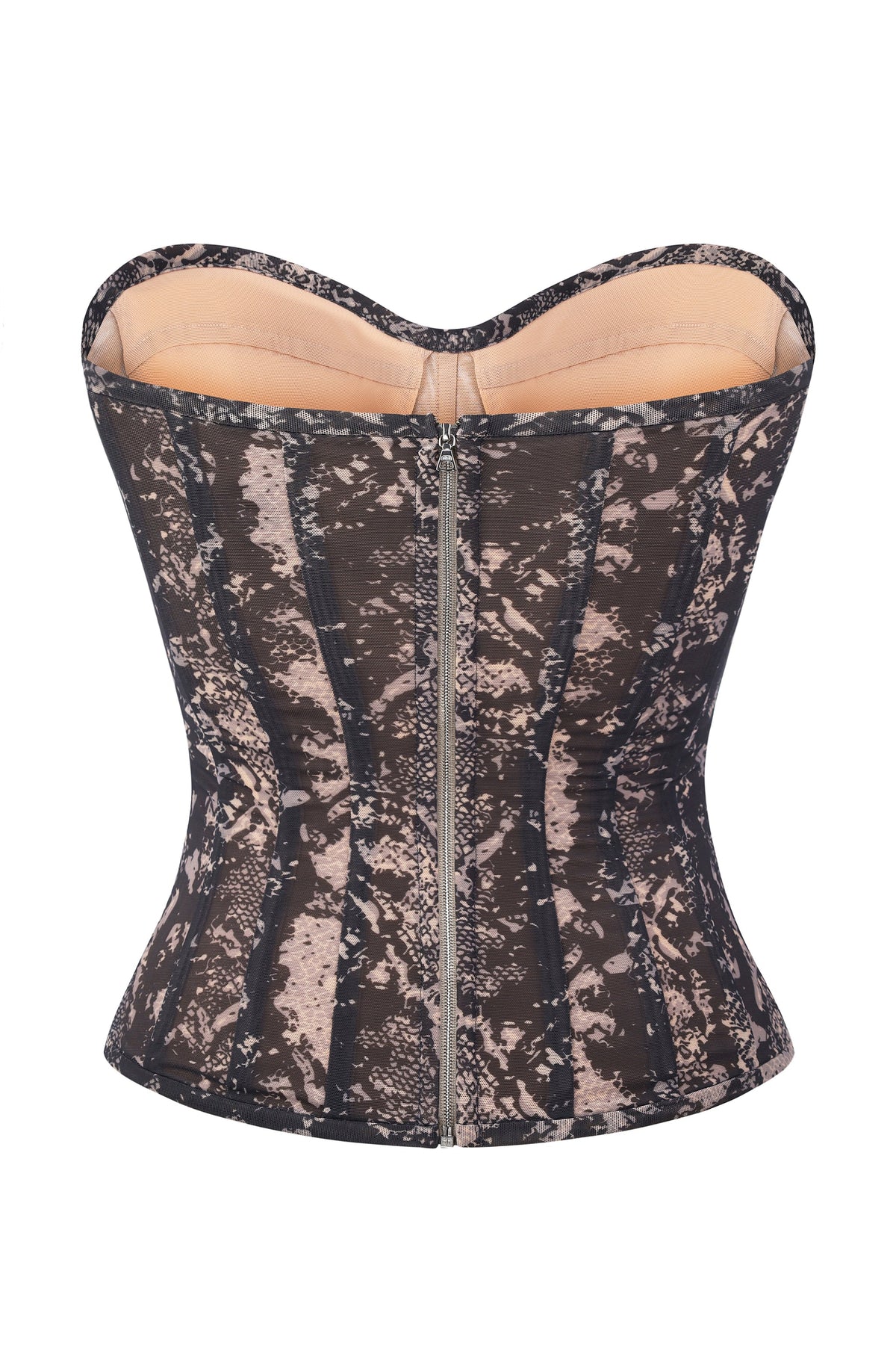 STRAPLESS PRINTED BUSTIER CORSET