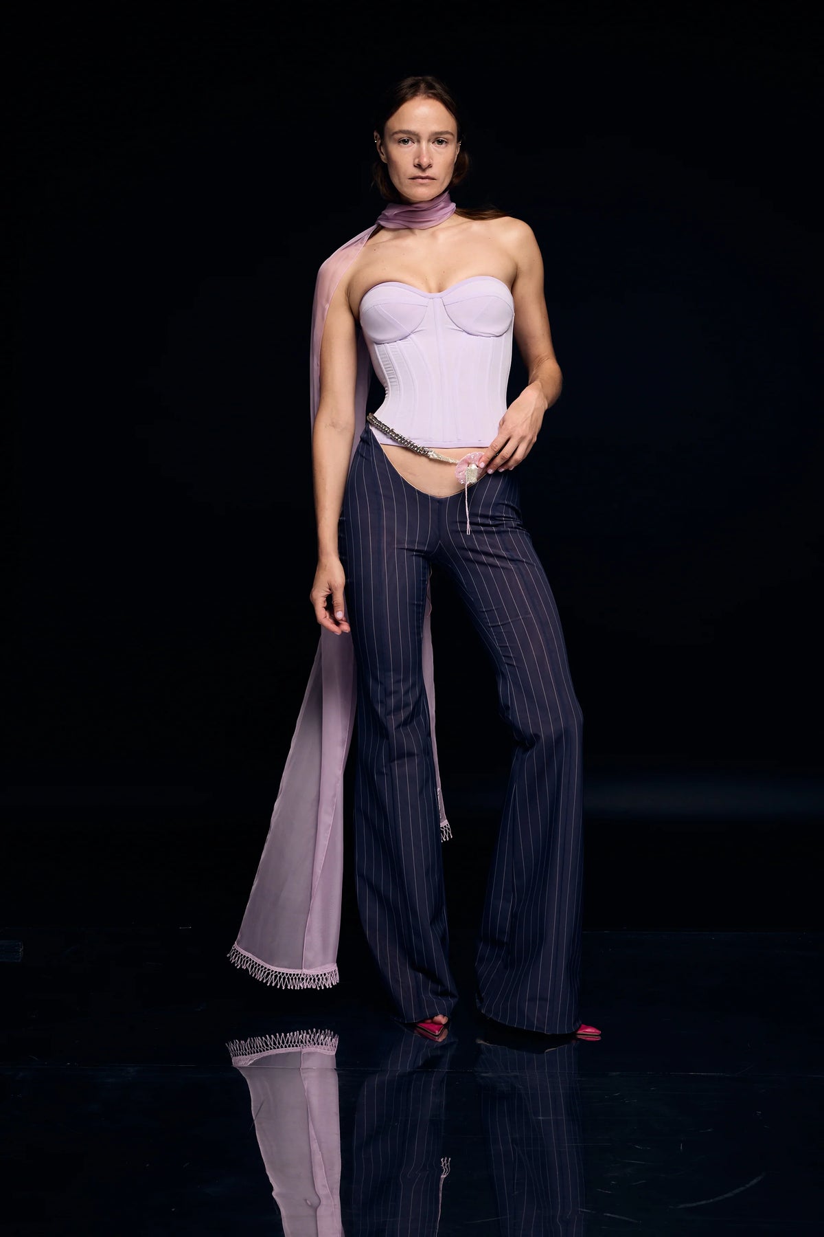 CORSET LOW RISE TROUSERS