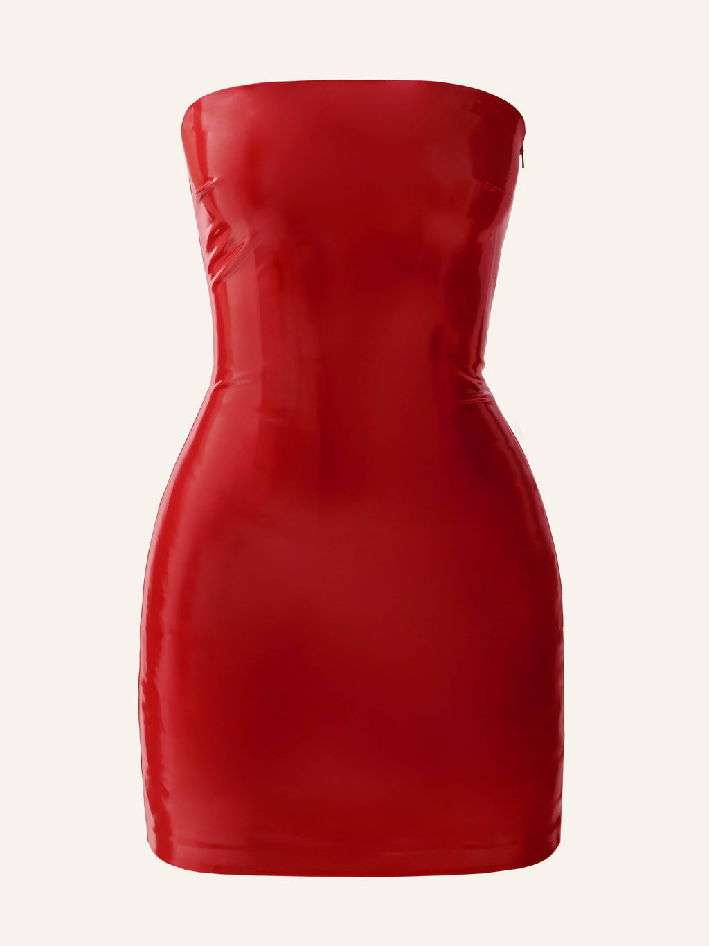 meshki red latex dress fitted lace wedding dress Lianne Strapless Maxi Dress / Red