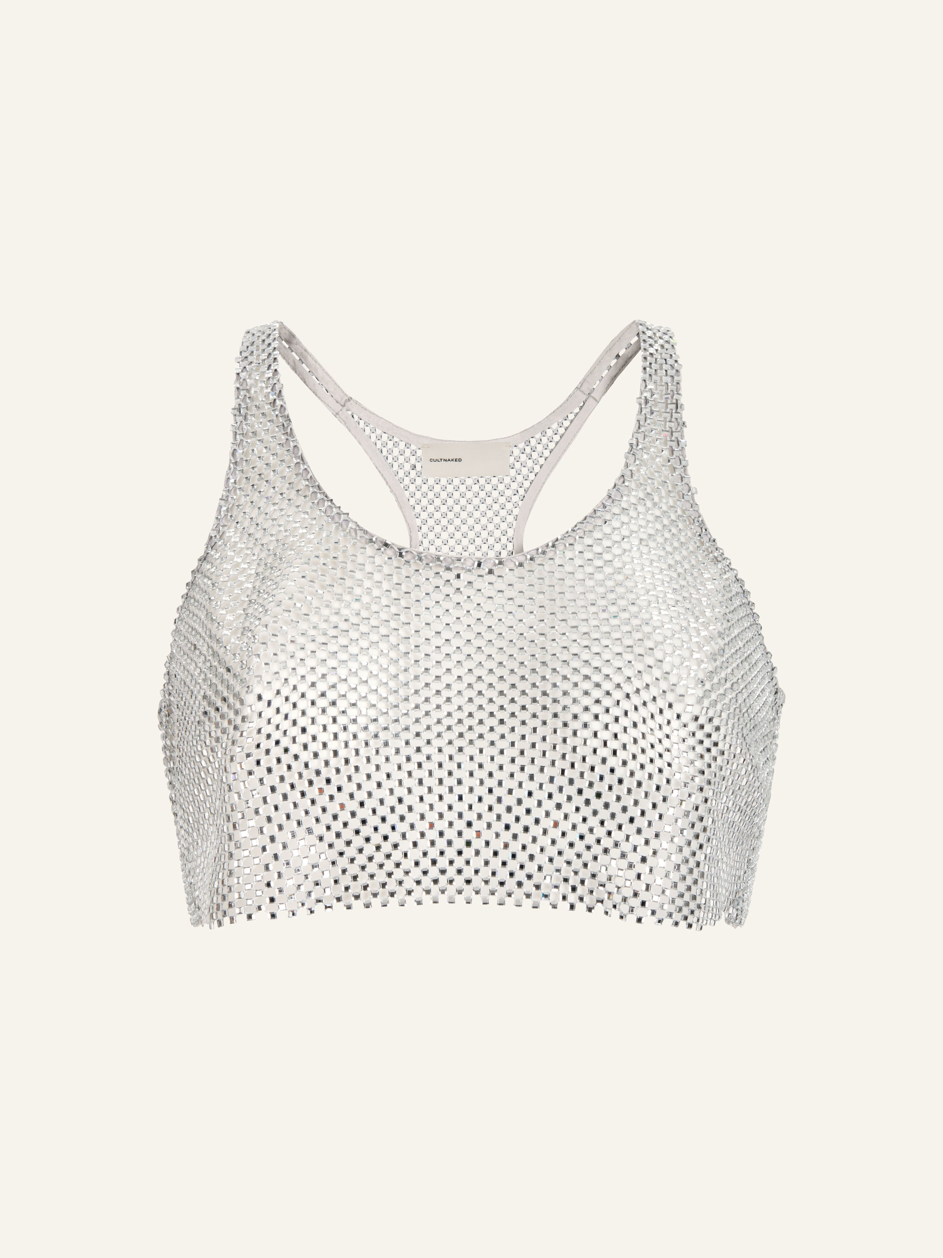 Stardust crop top in Silver