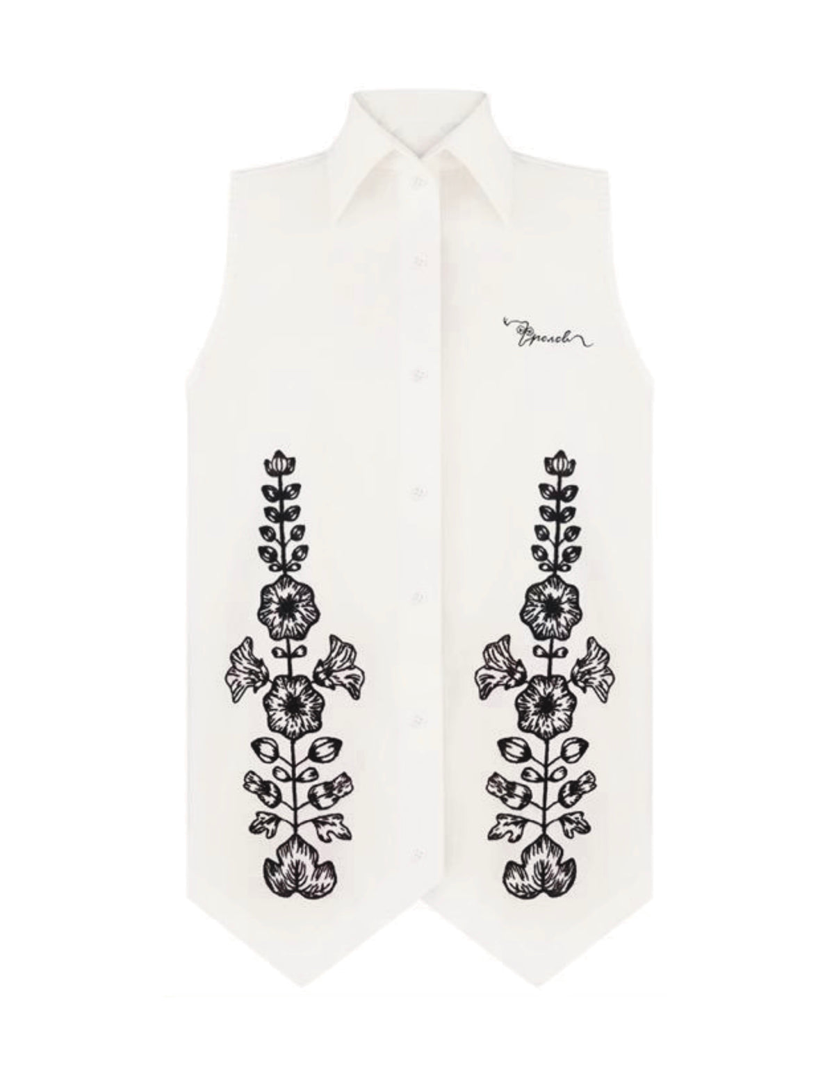 HAND-EMBELLISHED SLEEVELESS SHIRT