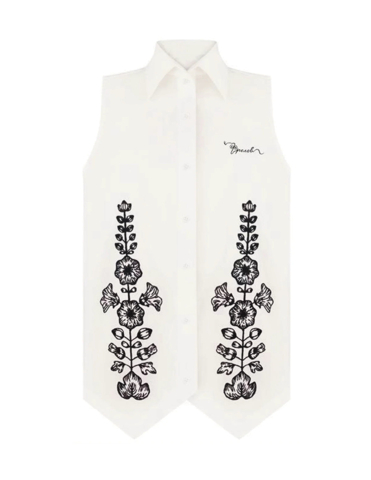 HAND-EMBELLISHED SLEEVELESS SHIRT