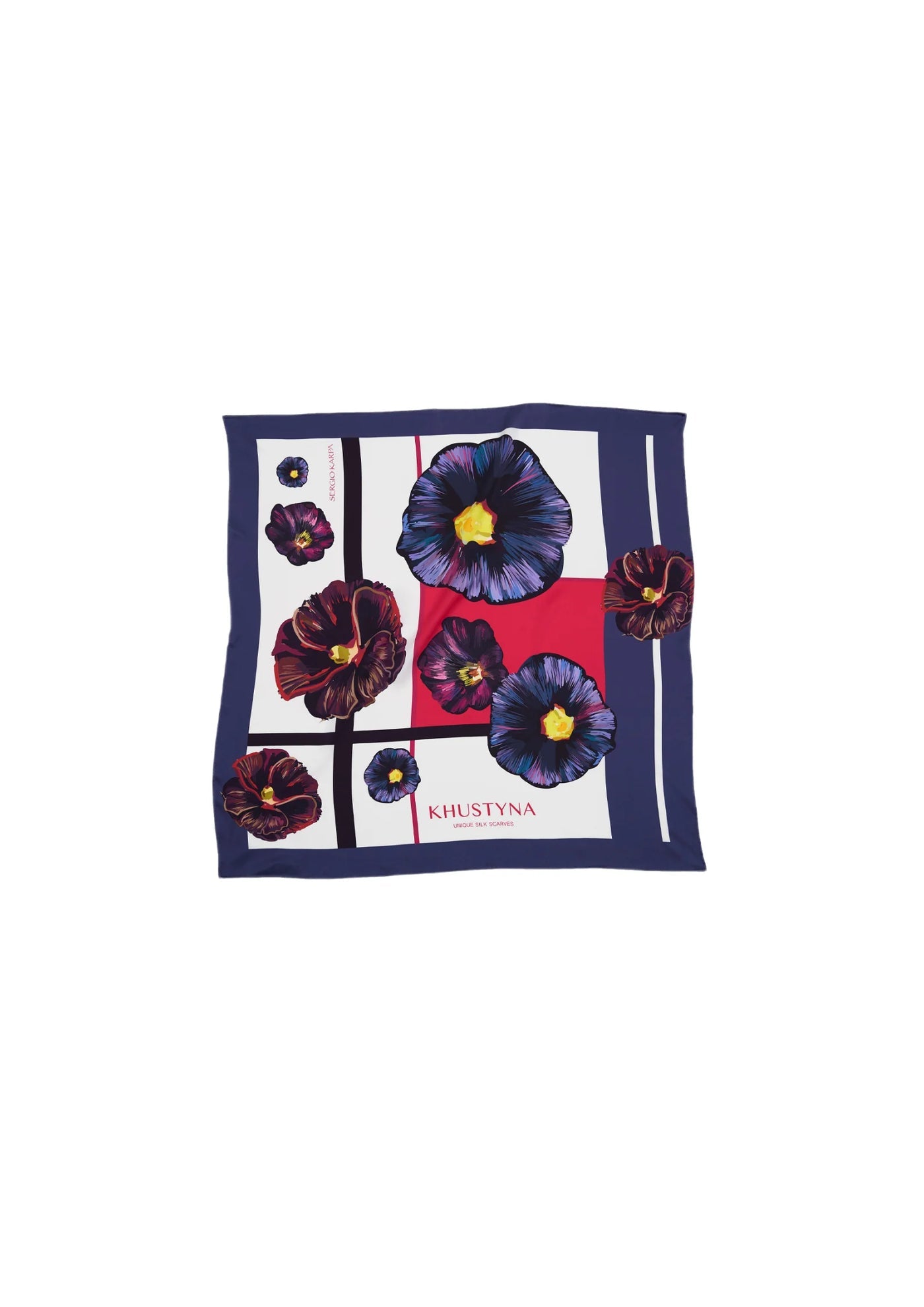 Silk scarf -Ukrainian Flowers