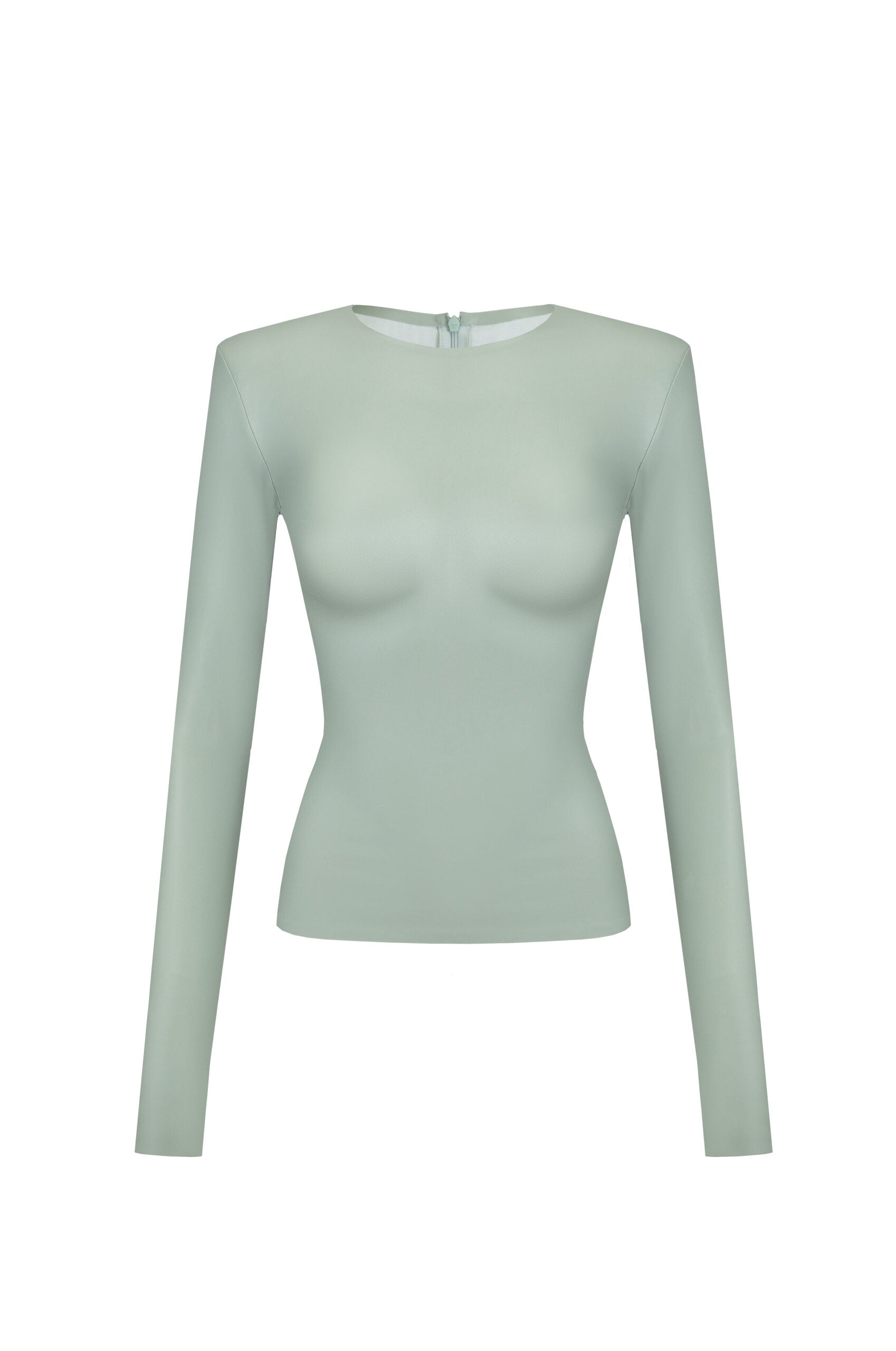 VEGAN LEATHER LONG SLEEVE TOP
