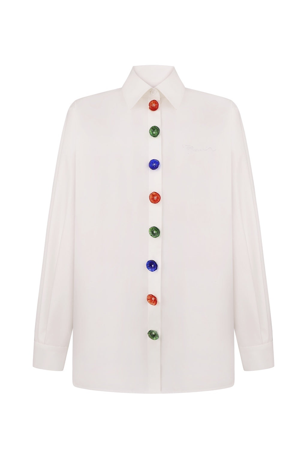 OVERSIZED SHIRT WITH GLASS BUTTONS